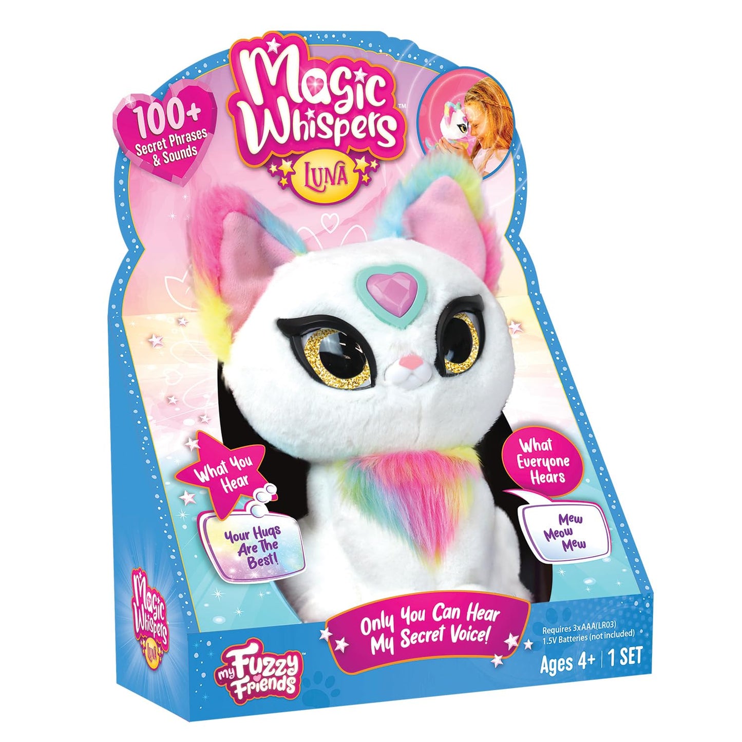 Prieteni mei pufoși Magic Whisper, jucărie interactivă cu sunete, reacționează și șoptește, pentru băieți și fete de la 4 ani (MYG00202)