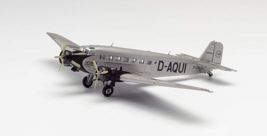 Avion jucarie Herpa 609395 19040 – Junkers Ju-52/3 m, Lufthansa D-Aqui, Model militar, avion de zbor, model de avion, miniatură, obiect de colecție, plastic - Scara 1:160