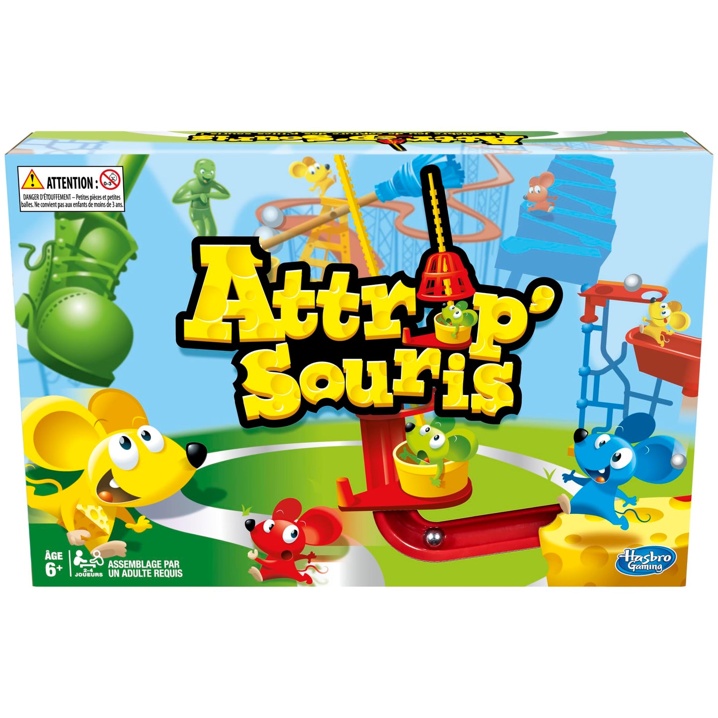 Hasbro Gaming Attrap'Maus - Joc de societate pentru copii de la 6 ani, instalare mai simplă decât versiunile anterioare, C0431448, Multicolor