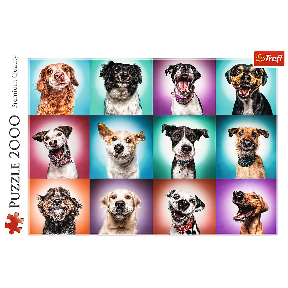 Puzzle Trefl TR27119 Portrete Amuzante de Câini II, 2000 Piese, Calitate Premium, pentru Adulți și Copii de la 12 Ani, Colorat