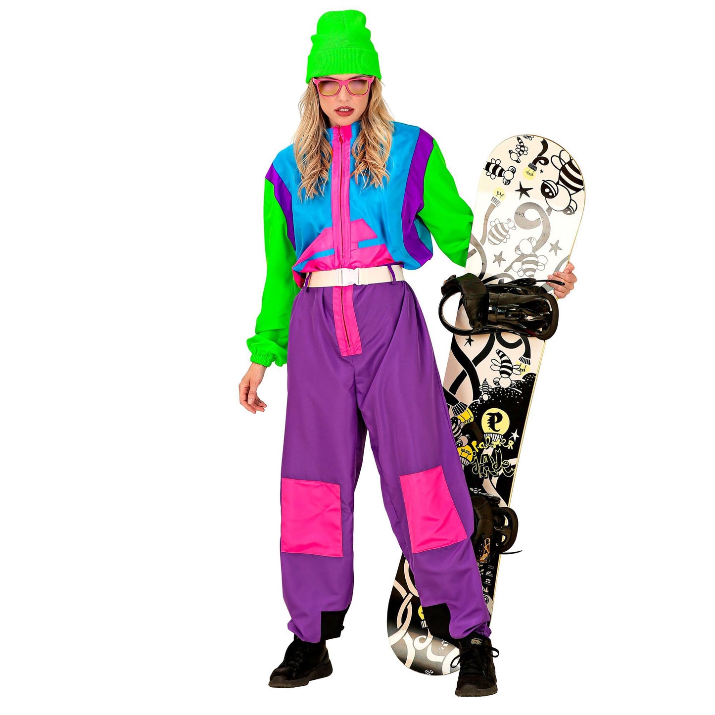 W WIDMANN MILANO Costume de Petrecere - Kostüm Snowboarder, Overall Retro, 80s Outfit, Bad Taste, Costume de Carnaval