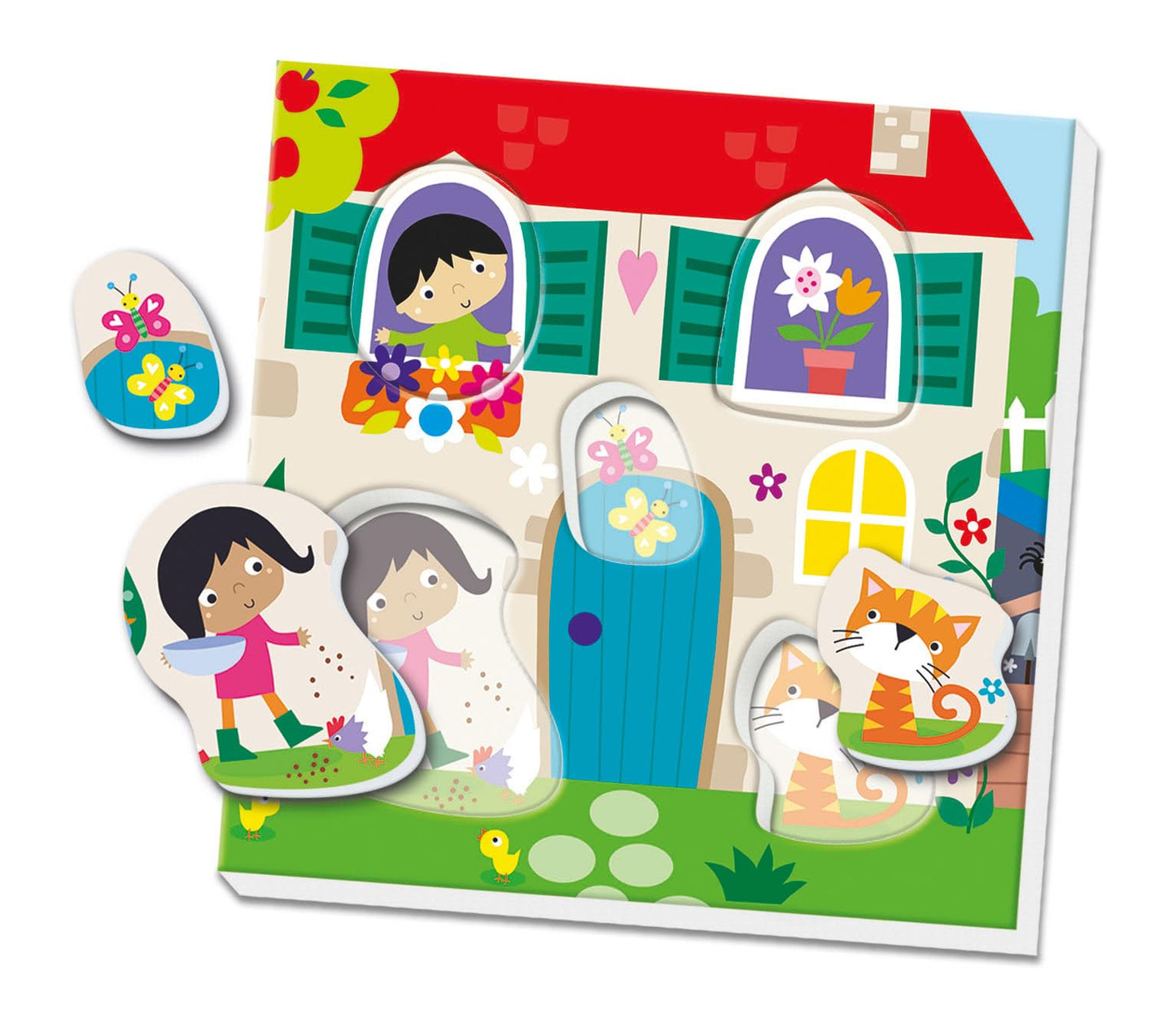 Clementoni Sapientino Montessori - Ferma Mea, Joc educativ cu animale puzzle pentru copii 2-4 ani, Dezvoltarea limbajului și abilităților tactile, Fabricat în Italia, cod 16856