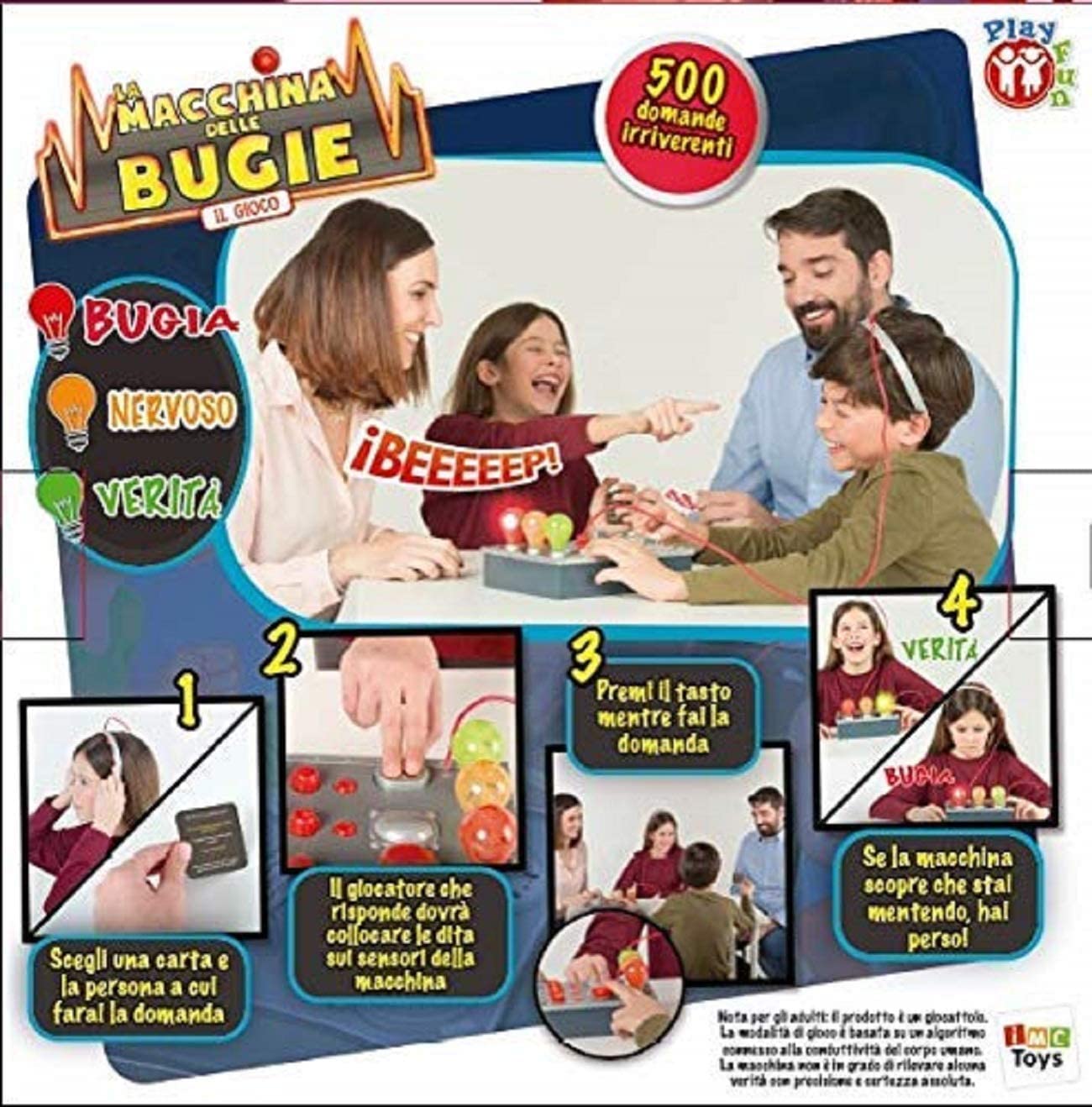 Jocul de societate „Mașina Adevărului” de la IMC Toys, joc amuzant și prietenos pentru familie, pentru băieți și fete de peste 8 ani, multicolor