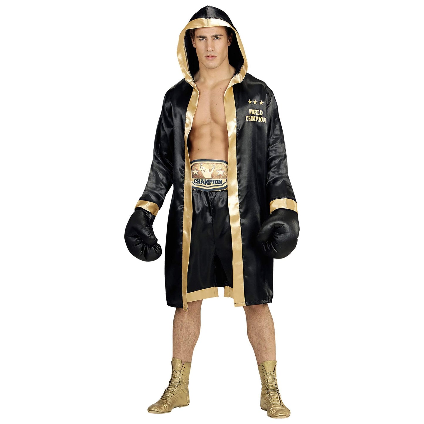 WIDMANN MILANO Costume de Petrecere - Costum Boxer Campion Mondial, Mantou cu Glugă, Sportiv, Kickboxer