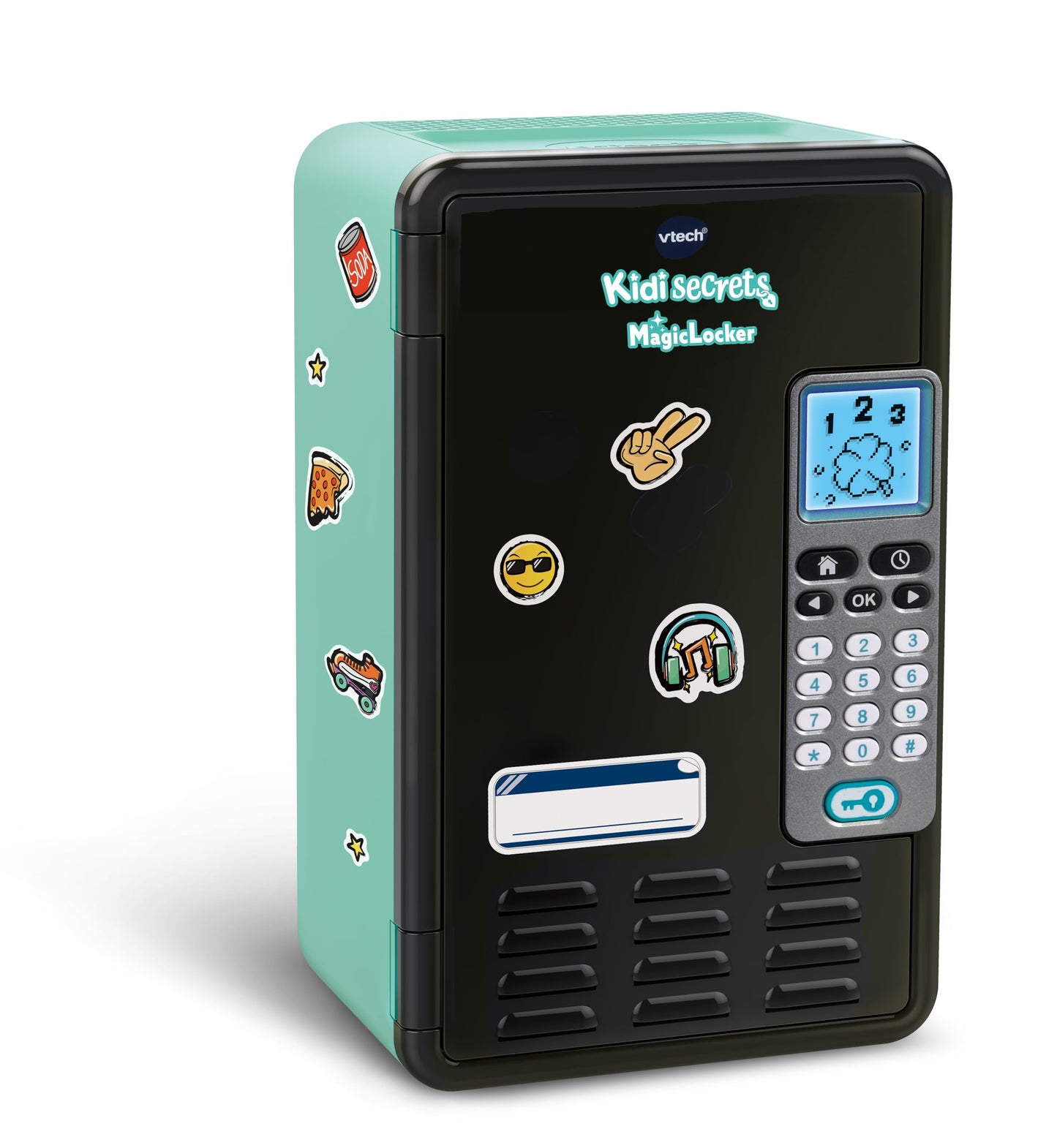 VTech KidiSecrets Magic Locker - Seifă interactivă cu cod secret, 3 jocuri educaționale incluse, autocolante pentru personalizare, limbă italiană, baterii incluse, 6-12 ani.