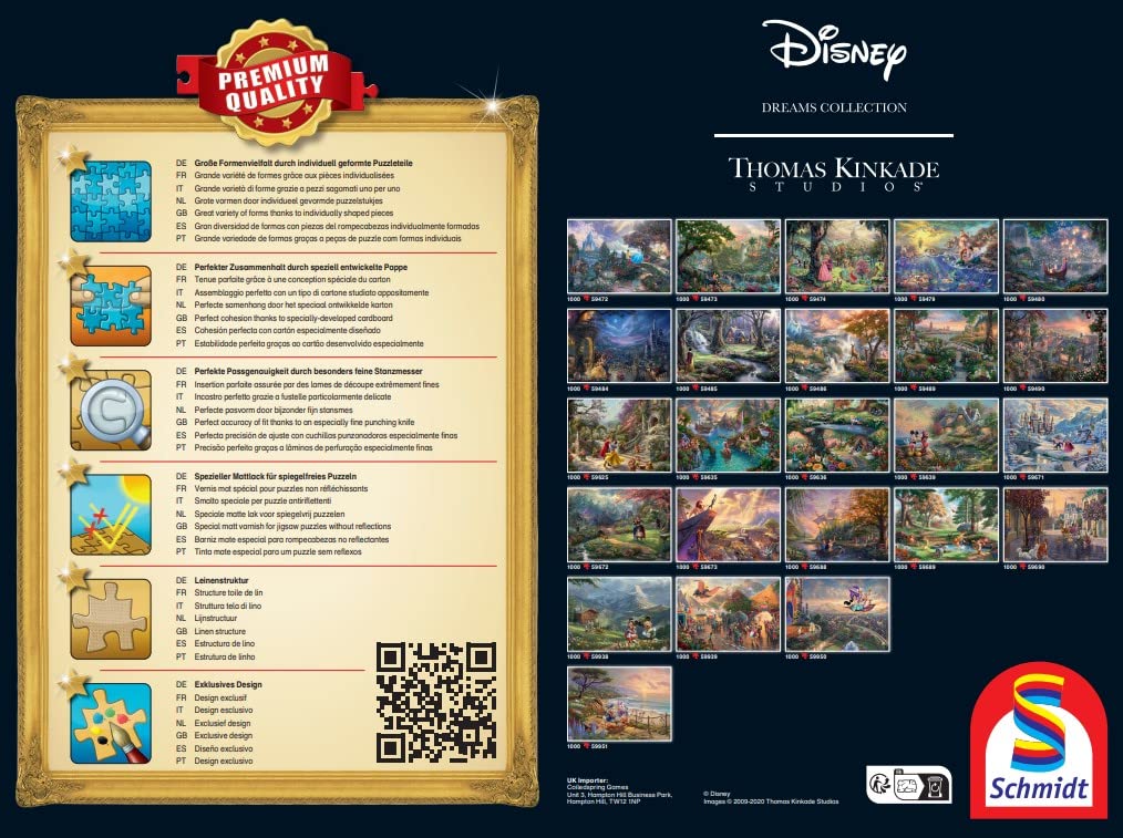 Puzzle 1000 piese Vaiana (Moana) - Schmidt Spiele 58030, Disney, Thomas Kinkade