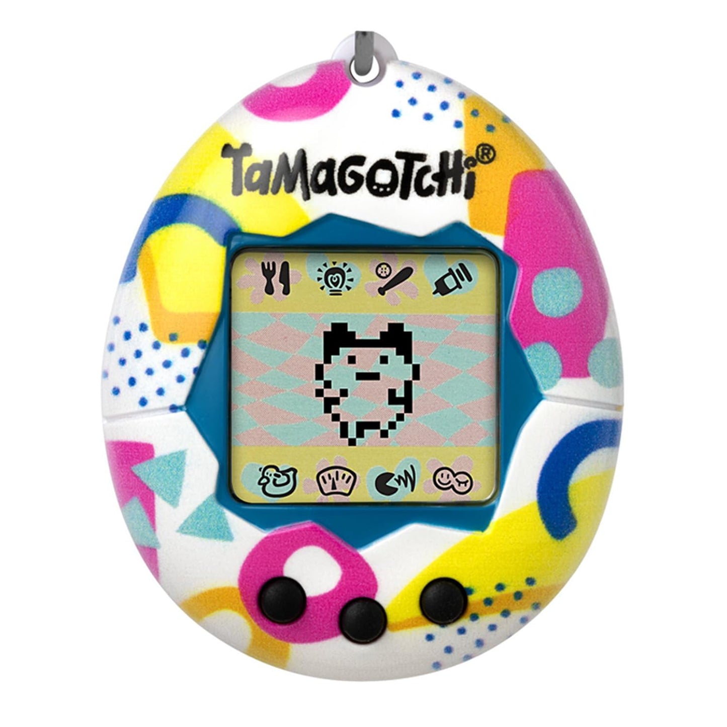 Bandai - Tamagotchi - Tamagotchi Original - Stil Memphis - Animal virtual electronic cu ecran color, 3 butoane și jocuri - Animal interactiv - Jucărie pentru copii de la 8 ani - 42957