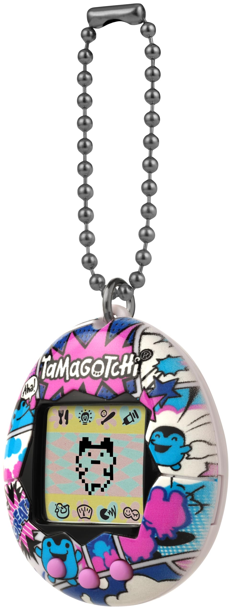 TAMAGOTCHI Bandai - Jucărie electronică originală Ginjirotchi, carte comică, multicolor, 42982, pentru copii de la 8 ani, revine cu animalul tău de companie preferat.