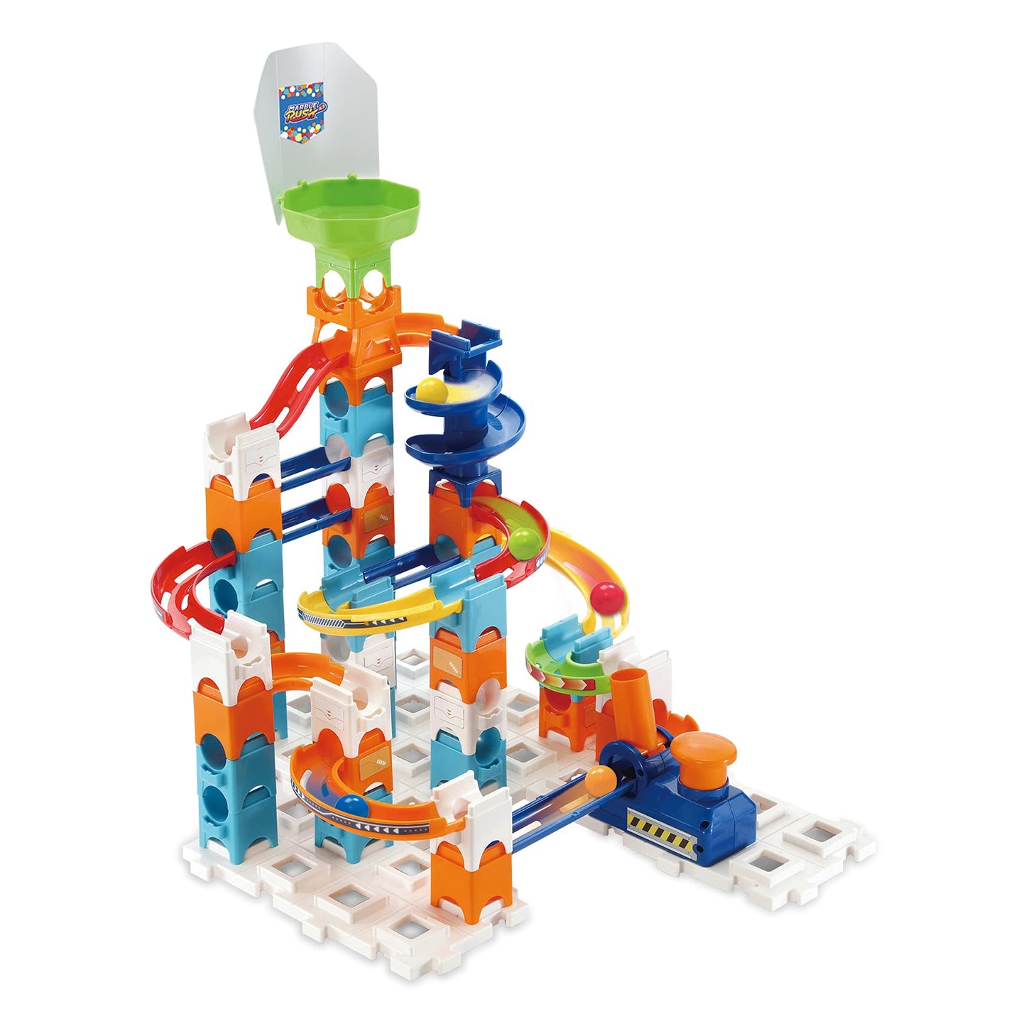 VTech - Set Electronic Marble Rush Rocket M100E, Circuit de bile - Jucărie de construcție pentru copii +4 ani