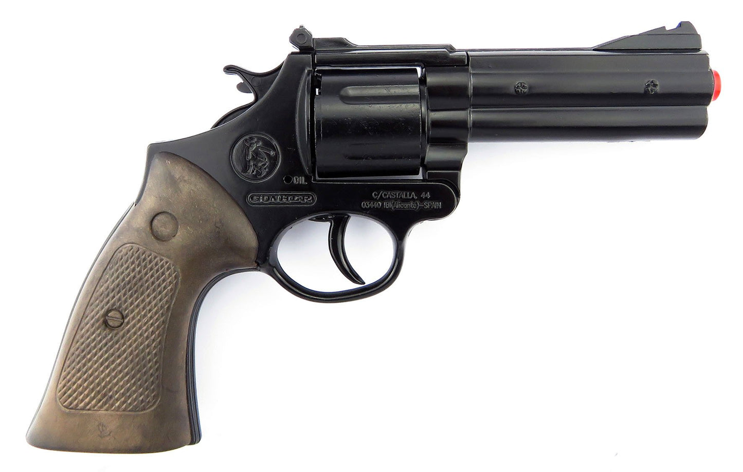 Gonher Die Cast Metal - Revolver Polițist, de la 4 ani, cu 12 împușcături, culoare neagră (127/6)
