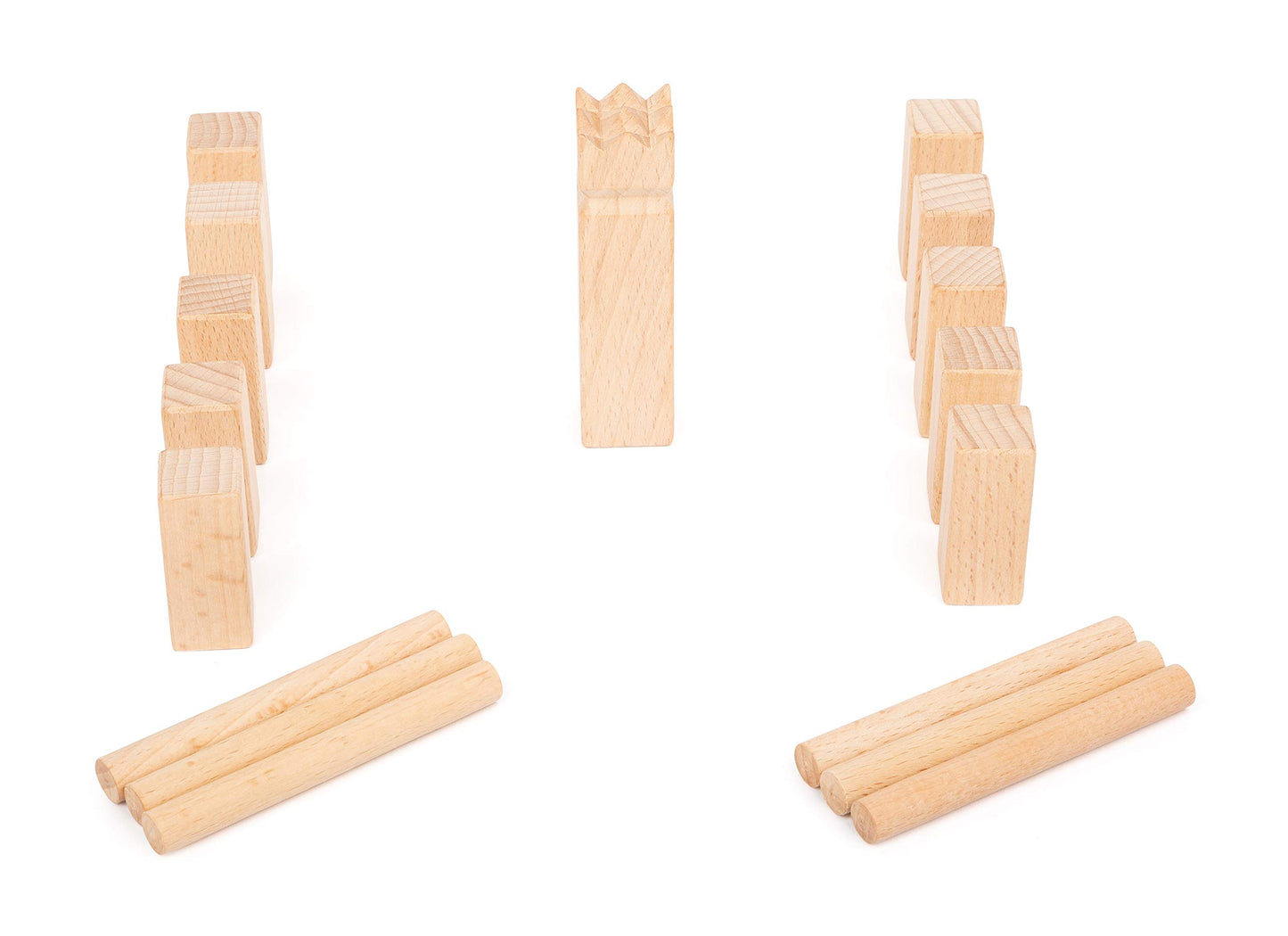 Small Foot Company - 11356 Vikingo Mini-Kubb, Set Extra Compact de 17 Piese din lemn cu Sac de Depozitare