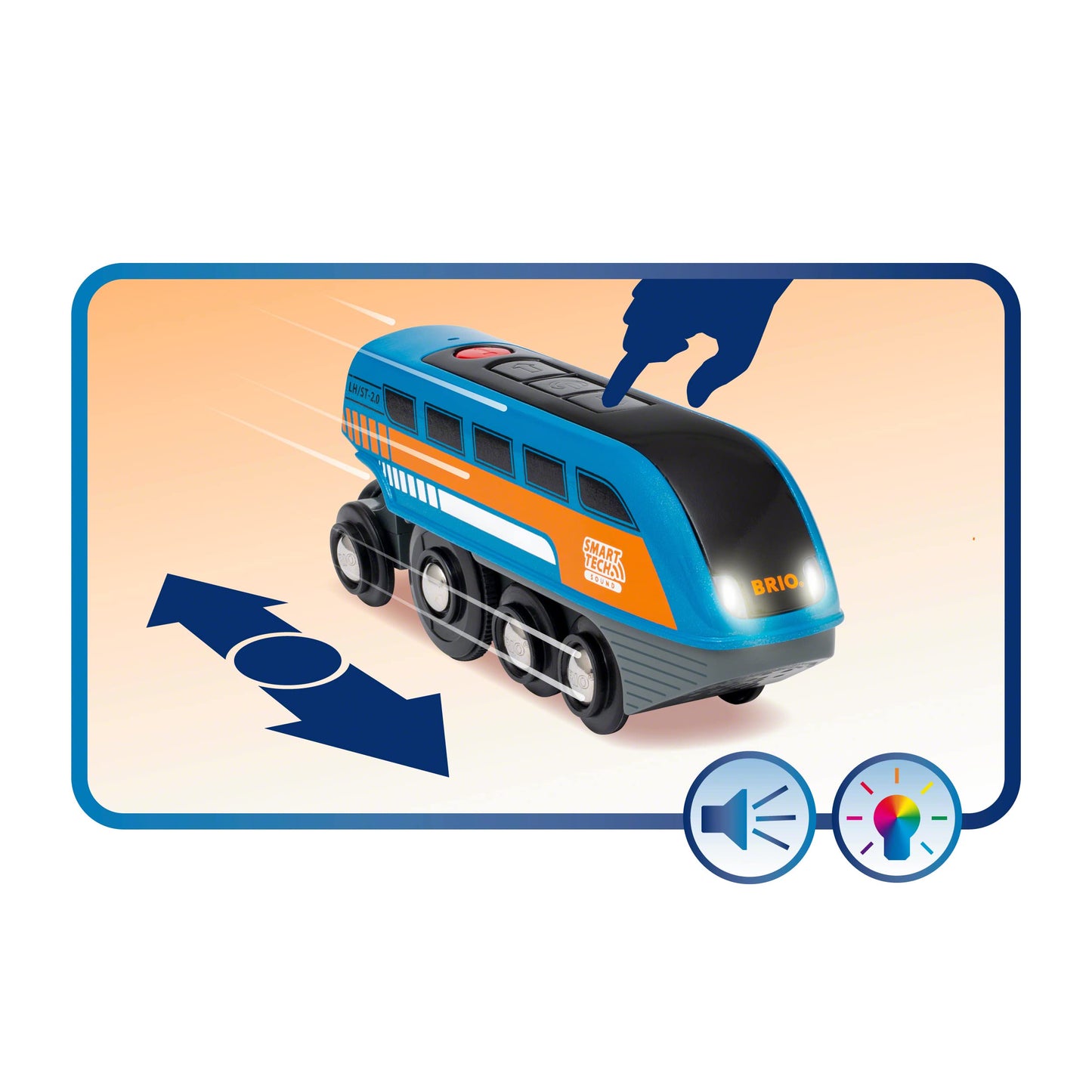 BRIO World 33971 Tren Electric cu Sunete Smart Tech și Funcție de Înregistrare, cu Tunel - Jucărie Interactivă Recomandată de la 3 Ani