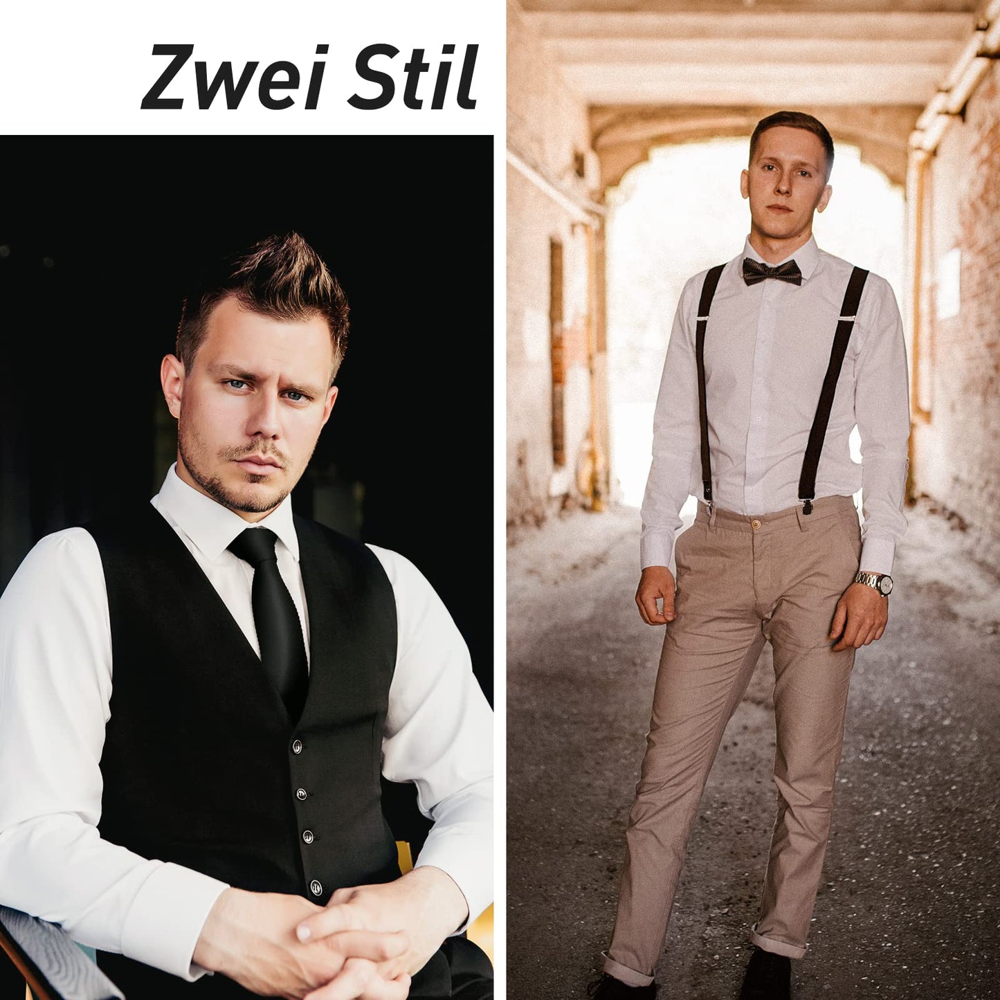 Accesorii pentru bărbați din anii '20, costum de mafie pentru carnaval, costum Peaky Blinders, accesorii anii '20, costum de carnaval pentru bărbați, set costum cu bretele (negru-2, XL)