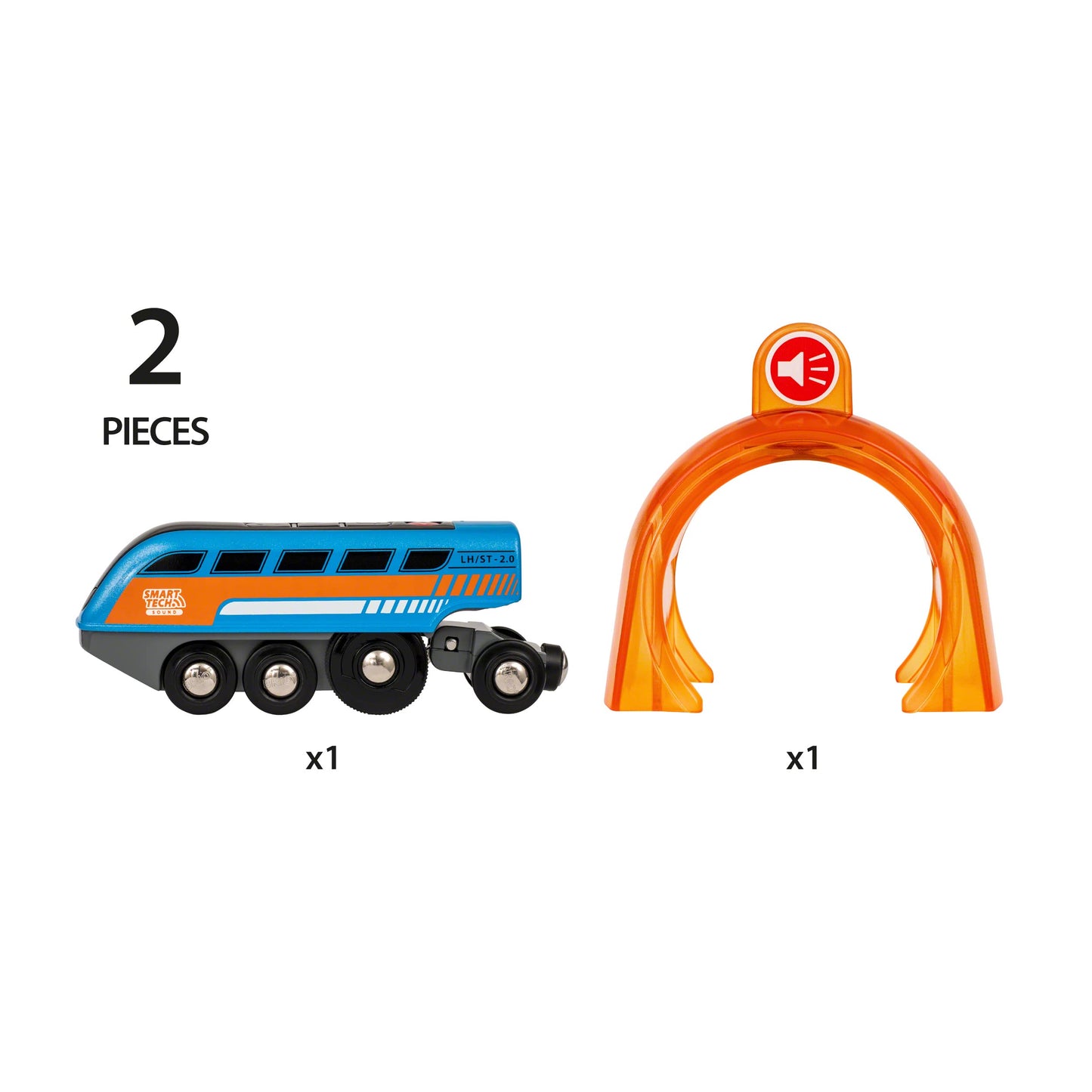 BRIO World 33971 Tren Electric cu Sunete Smart Tech și Funcție de Înregistrare, cu Tunel - Jucărie Interactivă Recomandată de la 3 Ani
