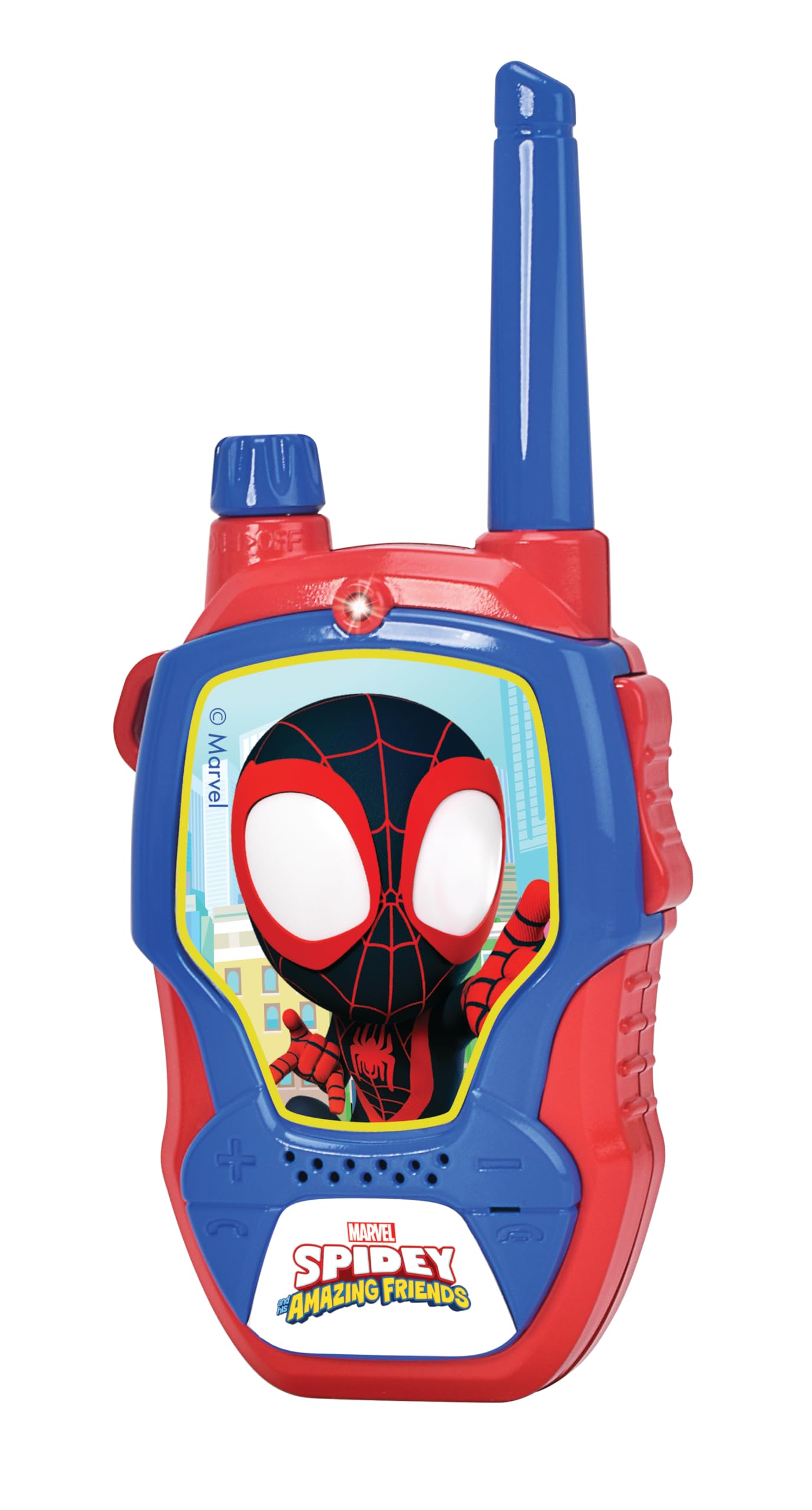 Walkie Talkie Jada Toys Marvel Spidey (2 buc) pentru copii de la 4 ani - Funkgeräte Marvel Spidey și Super-Friends, până la 100 m distanță, cu reducerea zgomotului.