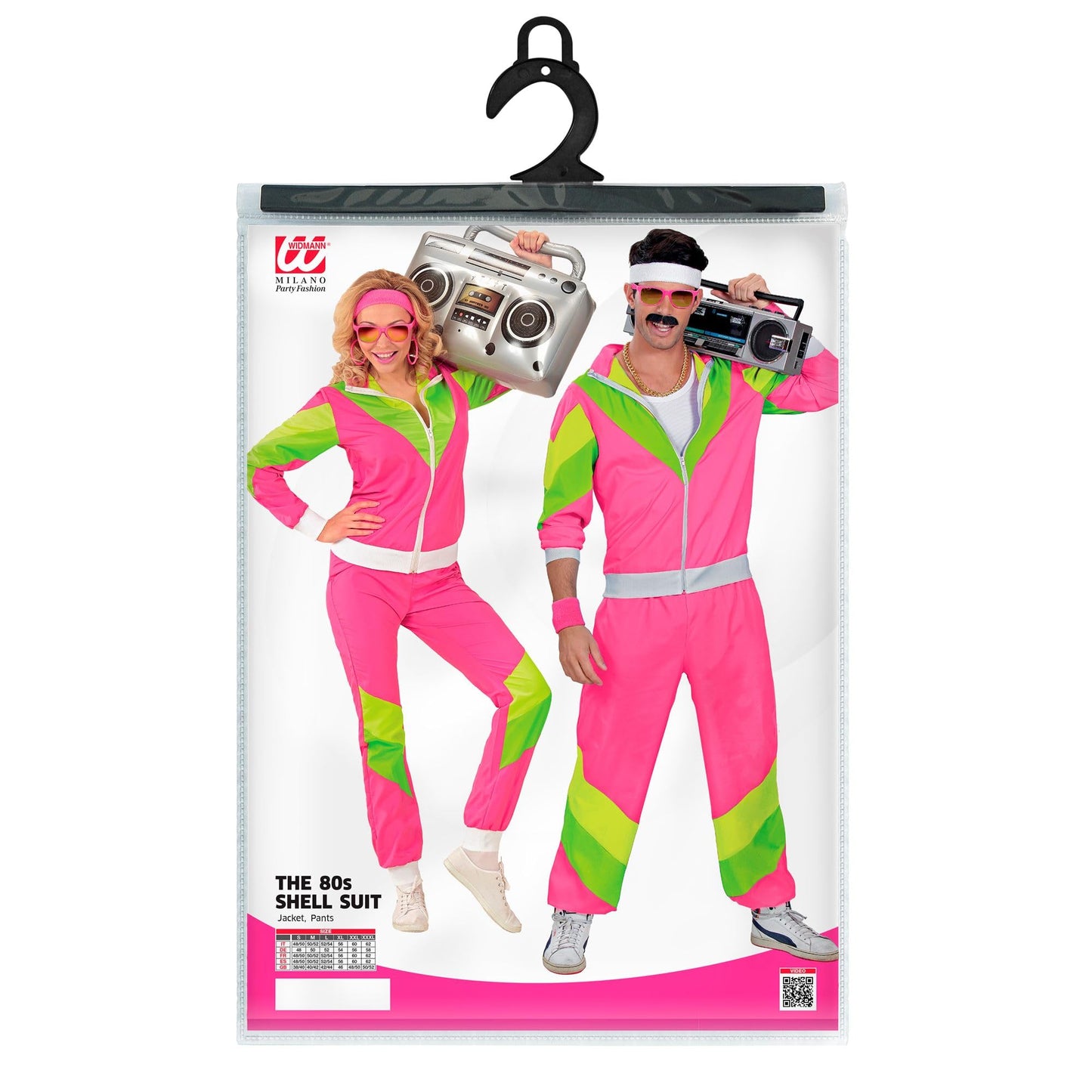 WIDMANN MILANO Fashion de Petrecere - Costum Trainingsanzug, Jacke și Hose, Outfit din Anii '80, Jogginganzug, Outfit de Gust Prost, Costume de Carnaval