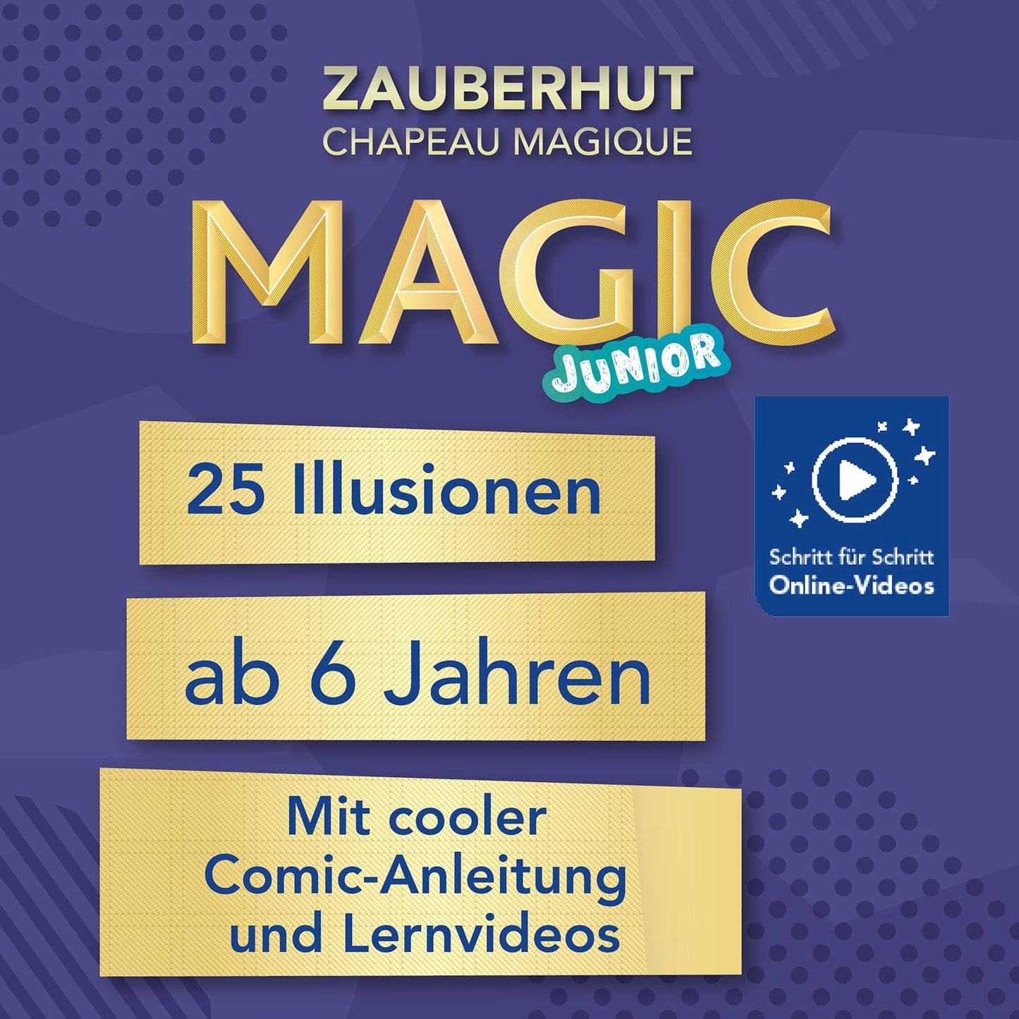 Kosmos 694302 Magic Zauberhut - Învață trucuri de magie și iluzii, set de magie cu baghetă și multe alte accesorii, pentru copii de la 6 ani.
