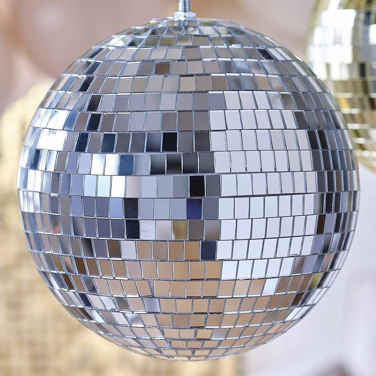 Decorațiune suspendată Ginger Ray Silver Disco Ball pentru petreceri de ziua de naștere sau Revelion, 20 cm