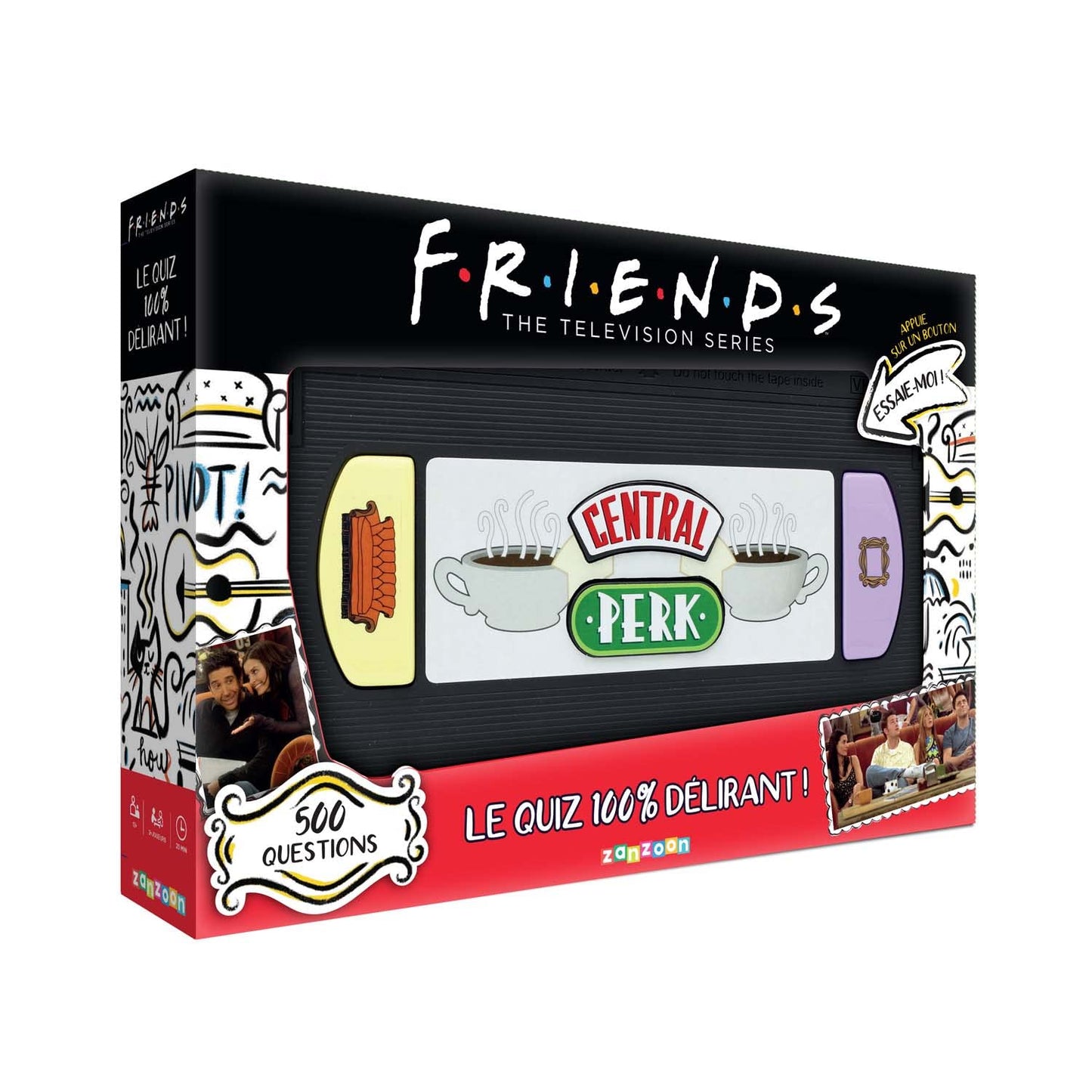 Bandai ZZ21114 100% joc de quiz relaxant din seria mitică Friends - joc de societate interactiv pentru familie și prieteni - vorbește franceză - ZZ2114