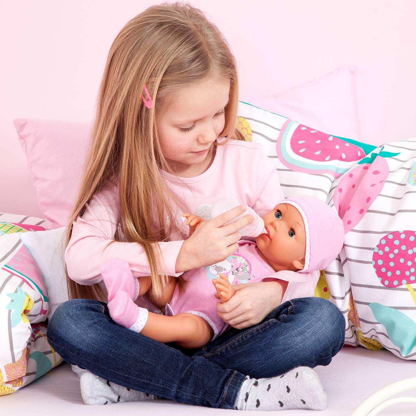 Bayer Design - 94209AA Păpușa Funcțională „Piccolina Love“ – Păpușă pentru Bebeluși cu Mult Accesorii și Funcții