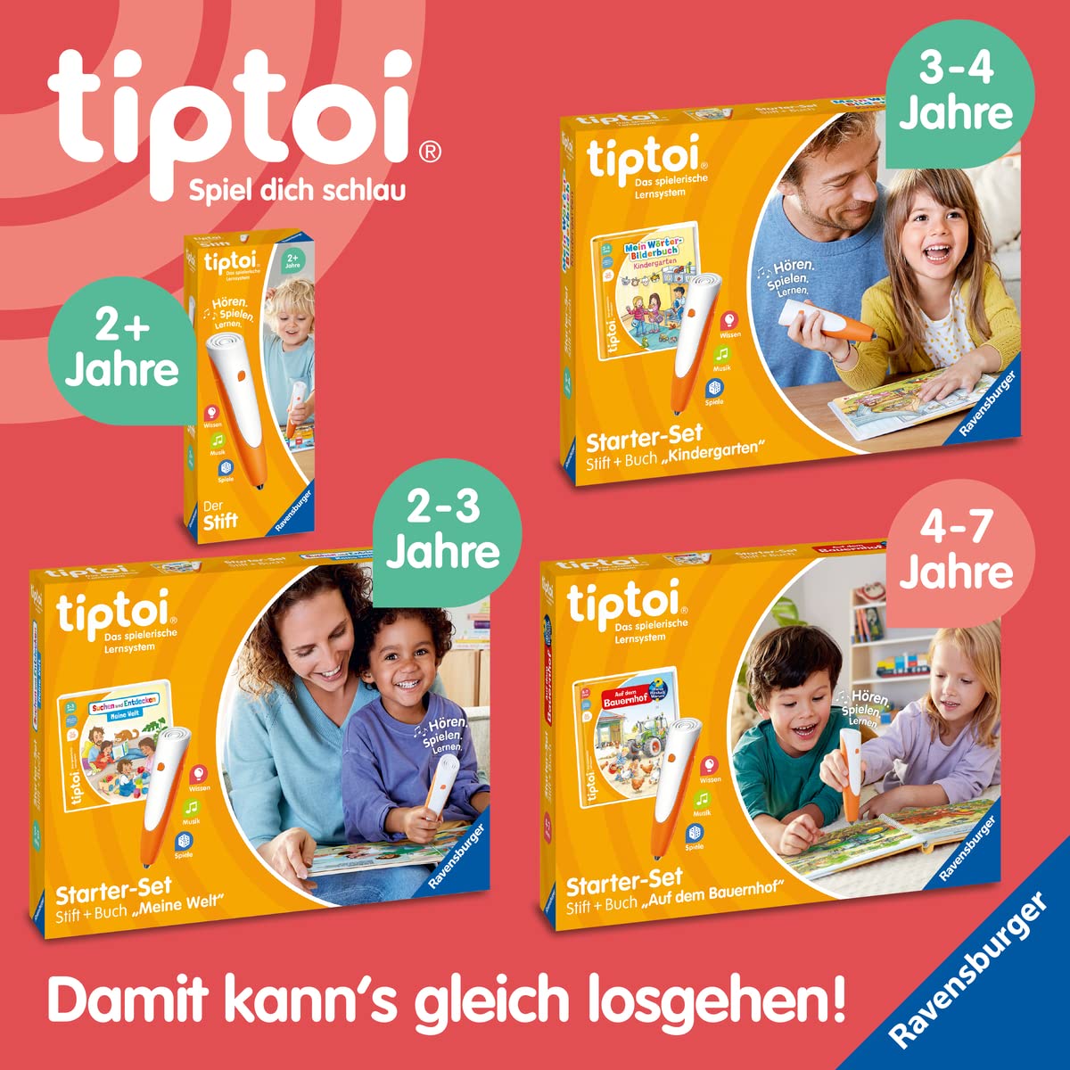 Ravensburger tiptoi Ladestation 00111 - Încărcător pentru acumulator și fișiere audio, stație de încărcare pentru stiloul tiptoi, accesorii tiptoi