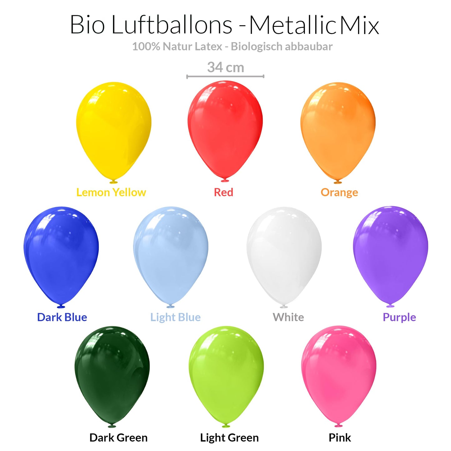 Bastelbär Baloane Bio Metalice 50 buc, fabricate UE