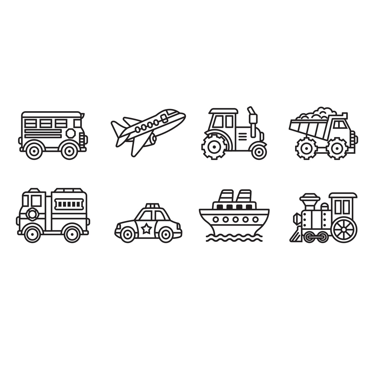 Set de Timbre din Lemn Melissa & Doug - Vehicule | Arte & Meșteșuguri | Seturi de Timbre & Șabloane | 4+ | Cadou pentru Băiat sau Fată