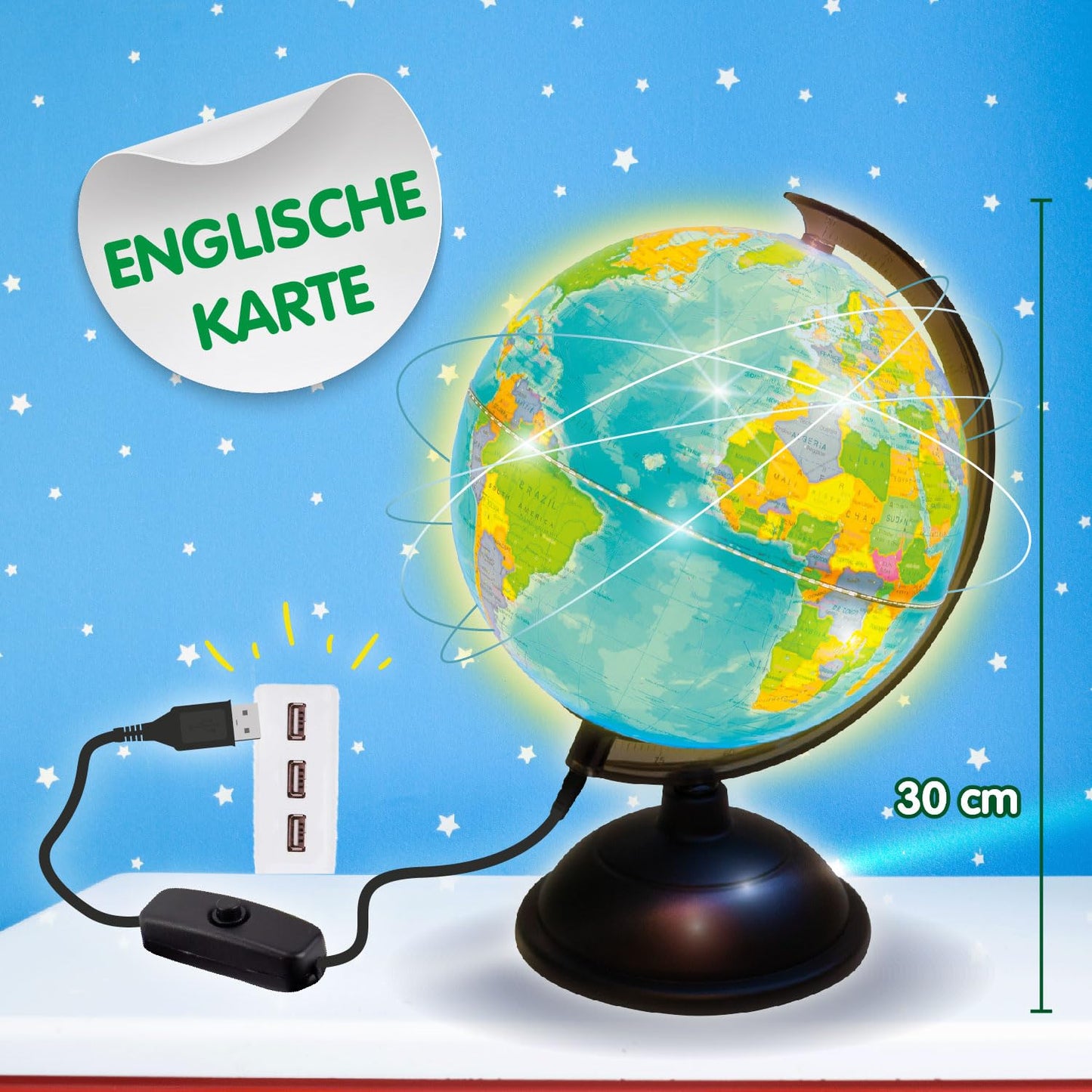 Science4you Glob pământesc iluminat cu atlas, 8+ ani