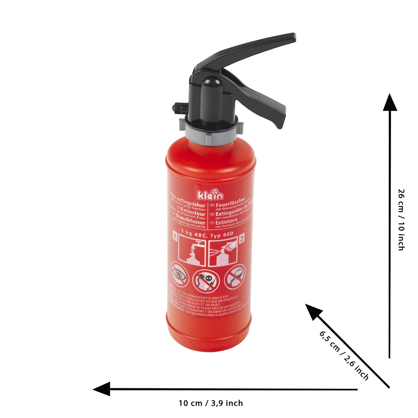 Theo Klein 8940 Extinctor jucărie cu pulverizare apă, rezervor 0,5 L, 3+ ani