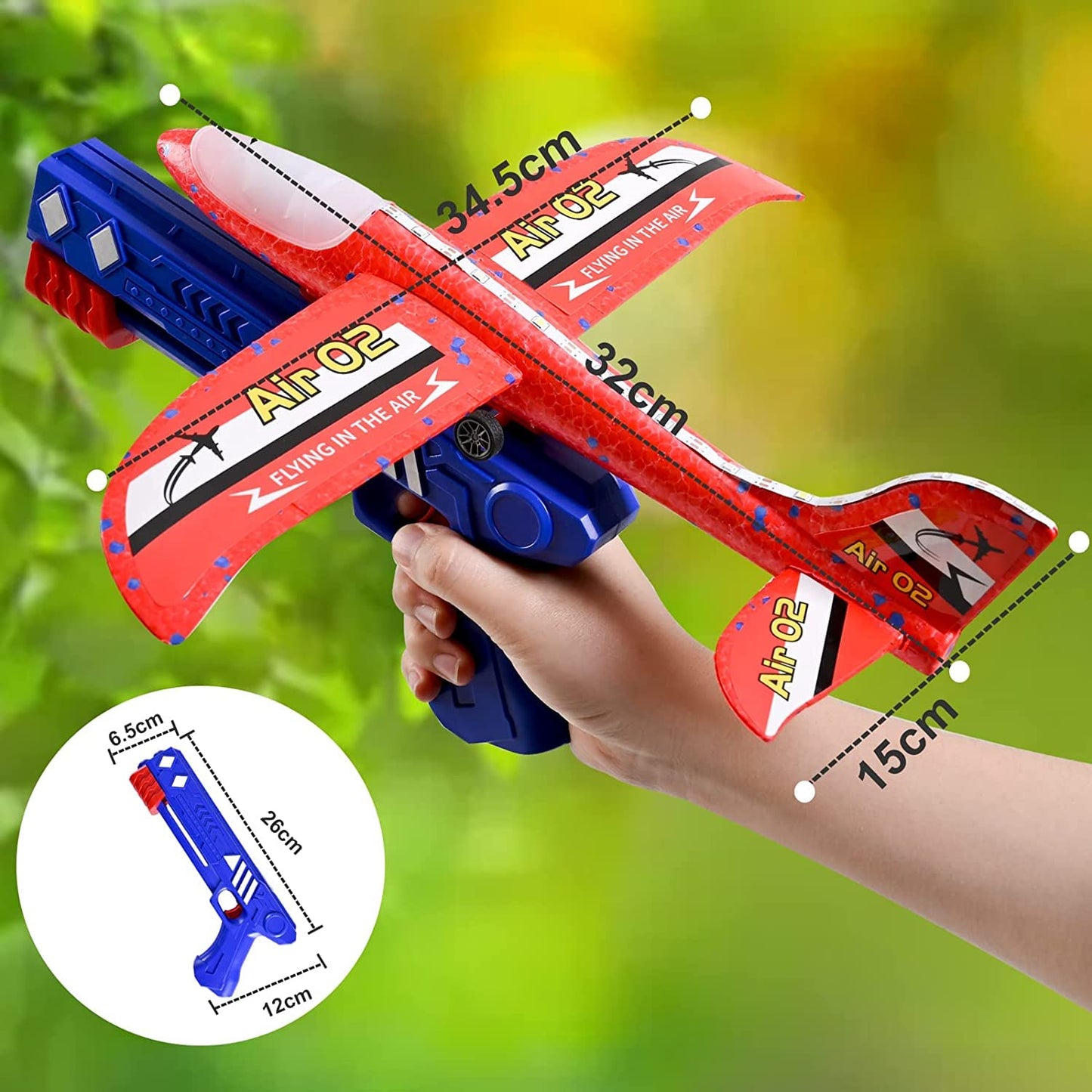 Avion de jucărie XINGGANG, zburător din spumă cu catapultă, jucărie interactivă pentru copii, cadouri de ziua de naștere pentru băieți și fete, 6-12 ani.