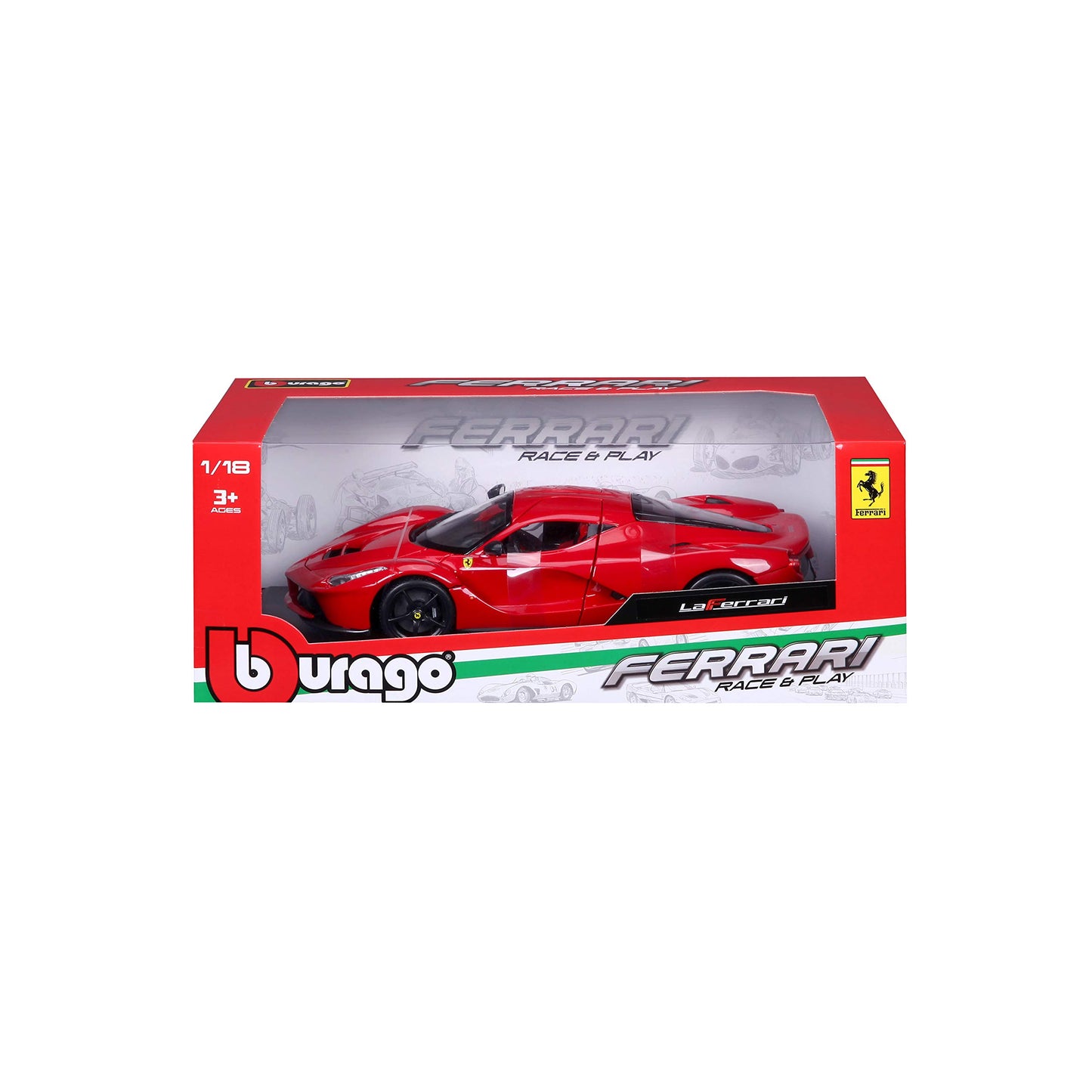 Bburago - 1/18 Ferrari Race & Play LaFerrari, Culoare Roșie (18-16001)