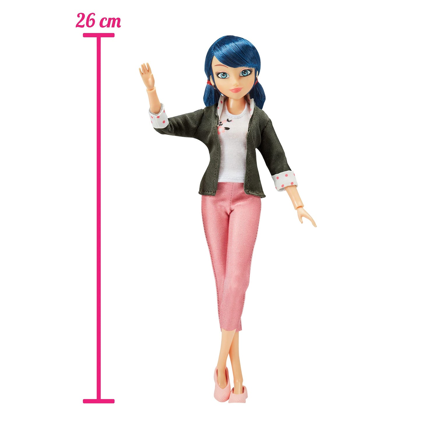BANDAI - Miraculous Ladybug și Cat Noir – Păpușă – Ladybug și Marinette – Păpușă articulată 26 cm - P50355