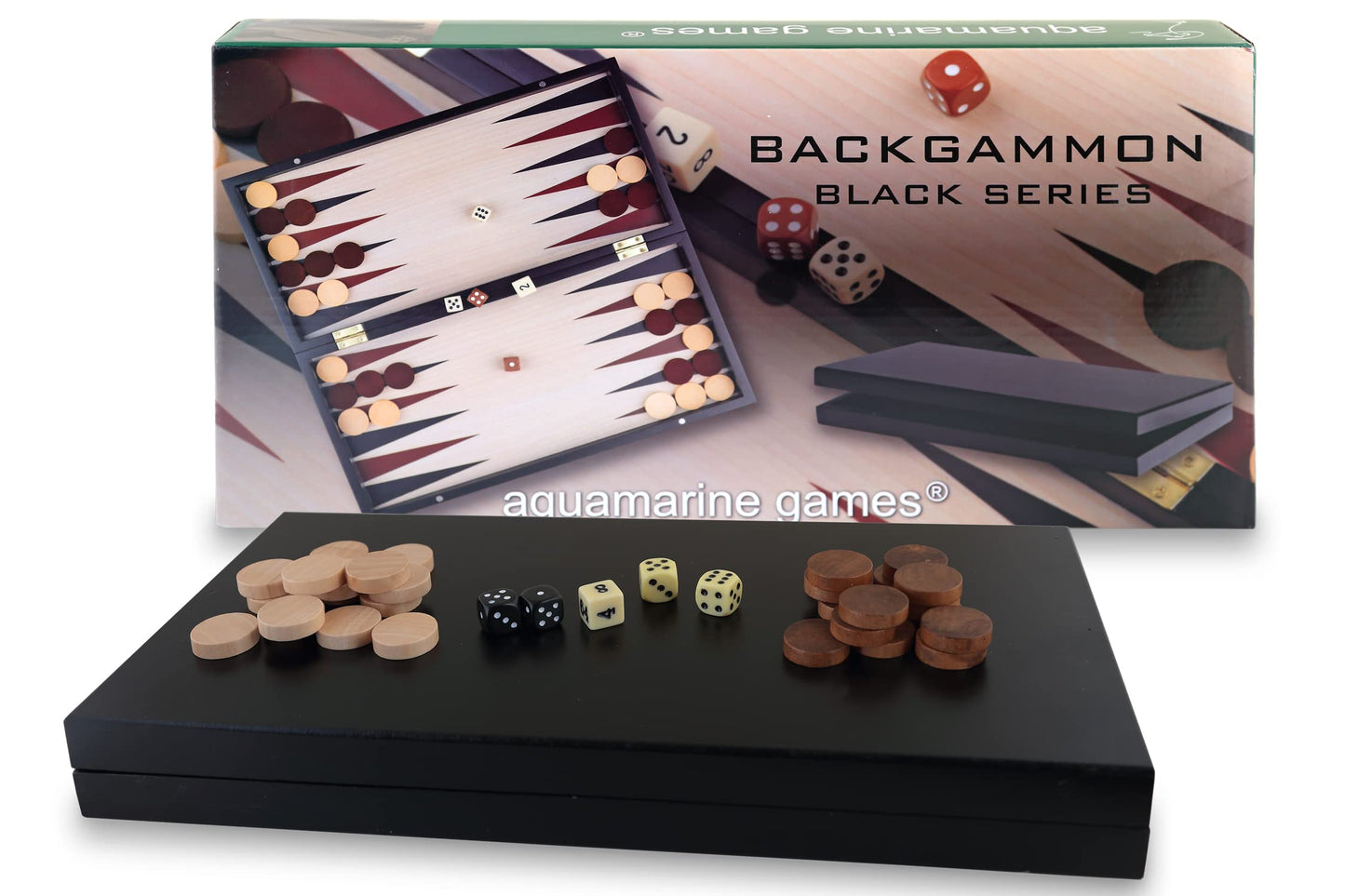 Jocuri Aquamarine - Backgammon Seria Neagră, Culoare Neagră, Fără Valoare (Compudid CP033)
