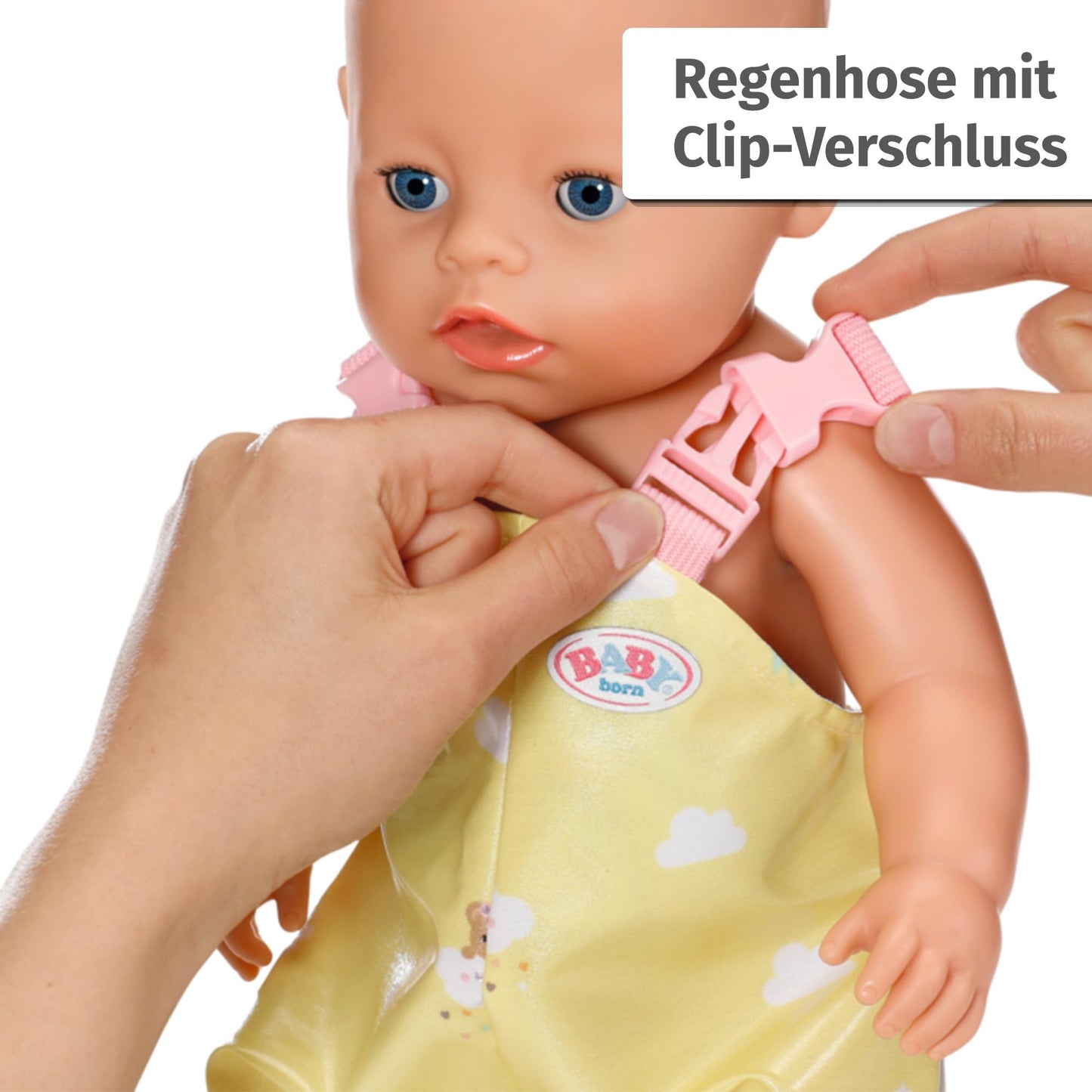 Costum Deluxe Regen pentru BABY born cu impermeabil, pantaloni de ploaie și cizme din cauciuc pentru păpuși de 43 cm, 836460 Zapf Creation