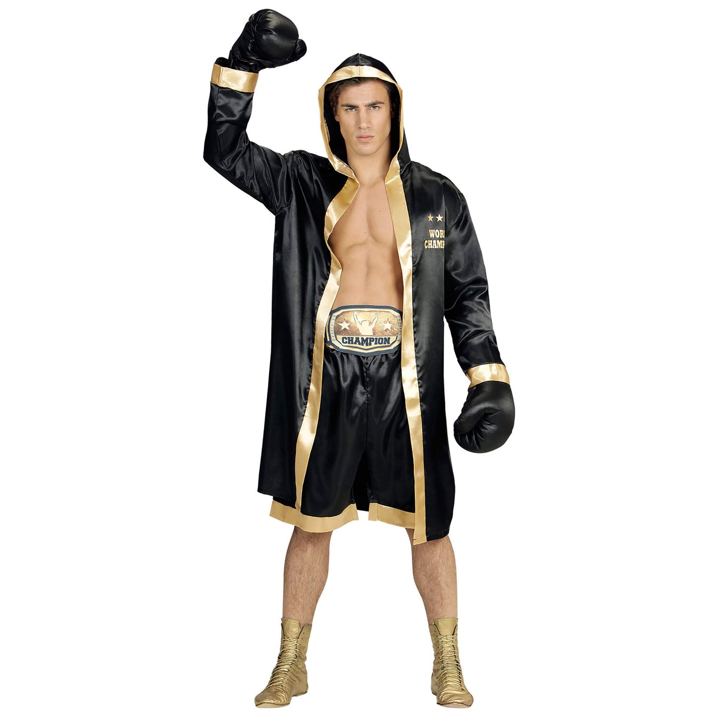 WIDMANN MILANO Costume de Petrecere - Costum Boxer Campion Mondial, Mantou cu Glugă, Sportiv, Kickboxer