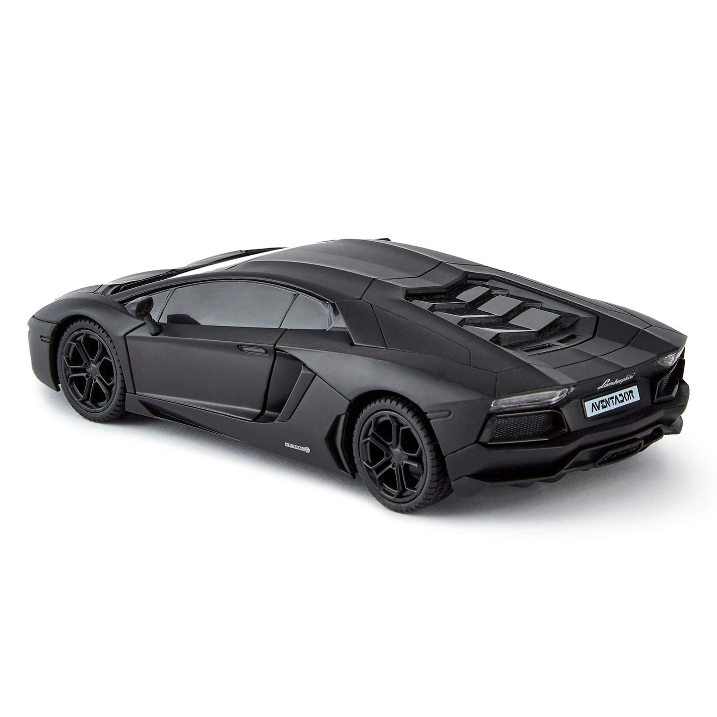 Mașină RC CMJ Lamborghini Aventador cu faruri funcționale, control de la distanță, scară 1:24, 2,4 GHz, jucărie excelentă (Negru)