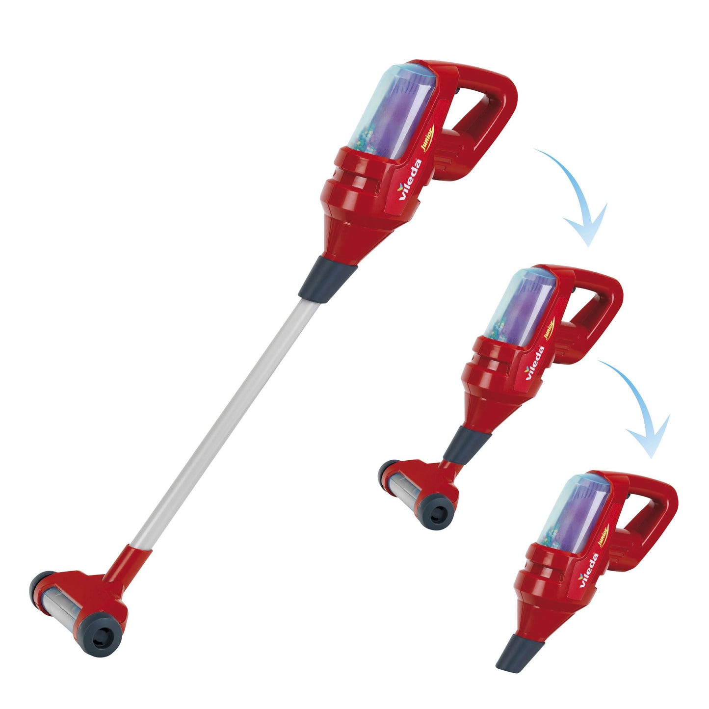 Aspirator vertical Theo Klein 6793 Vileda cu funcție de vortex, sunet și duză manuală | Jucărie pentru copii de la 3 ani