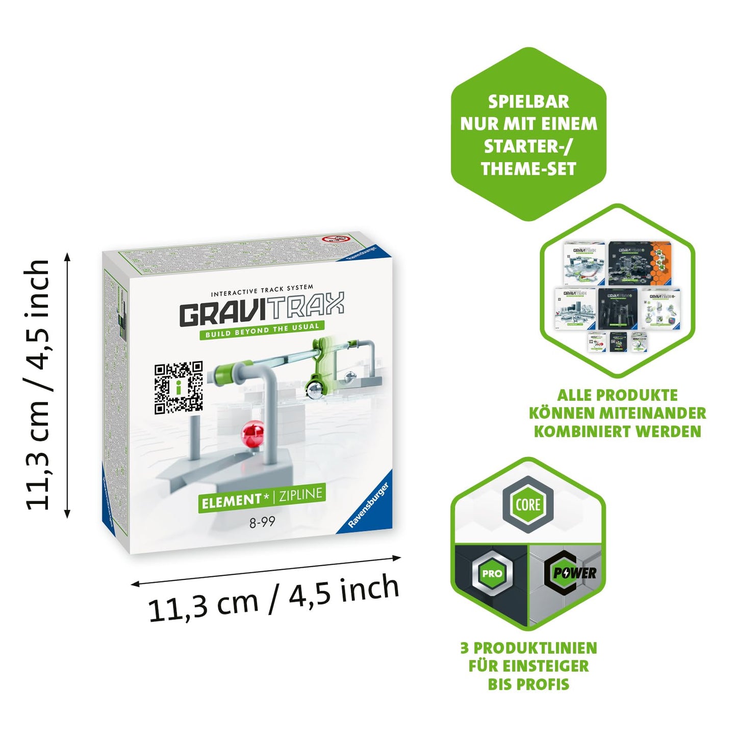 Ravensburger GraviTrax Element Zipline 27472 - Extensie pentru Pista cu Bile - Jucărie de Construcție pentru 8+ Ani