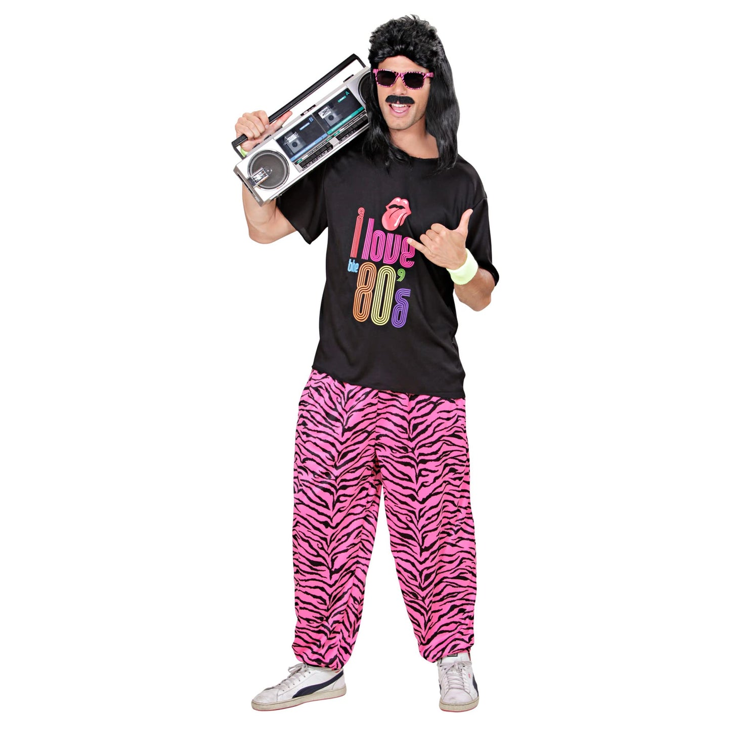 Costum de petrecere WIDMANN MILANO - Outfit anii '80, T-Shirt și pantaloni largi, costume de carnaval, petrecere Bad Taste