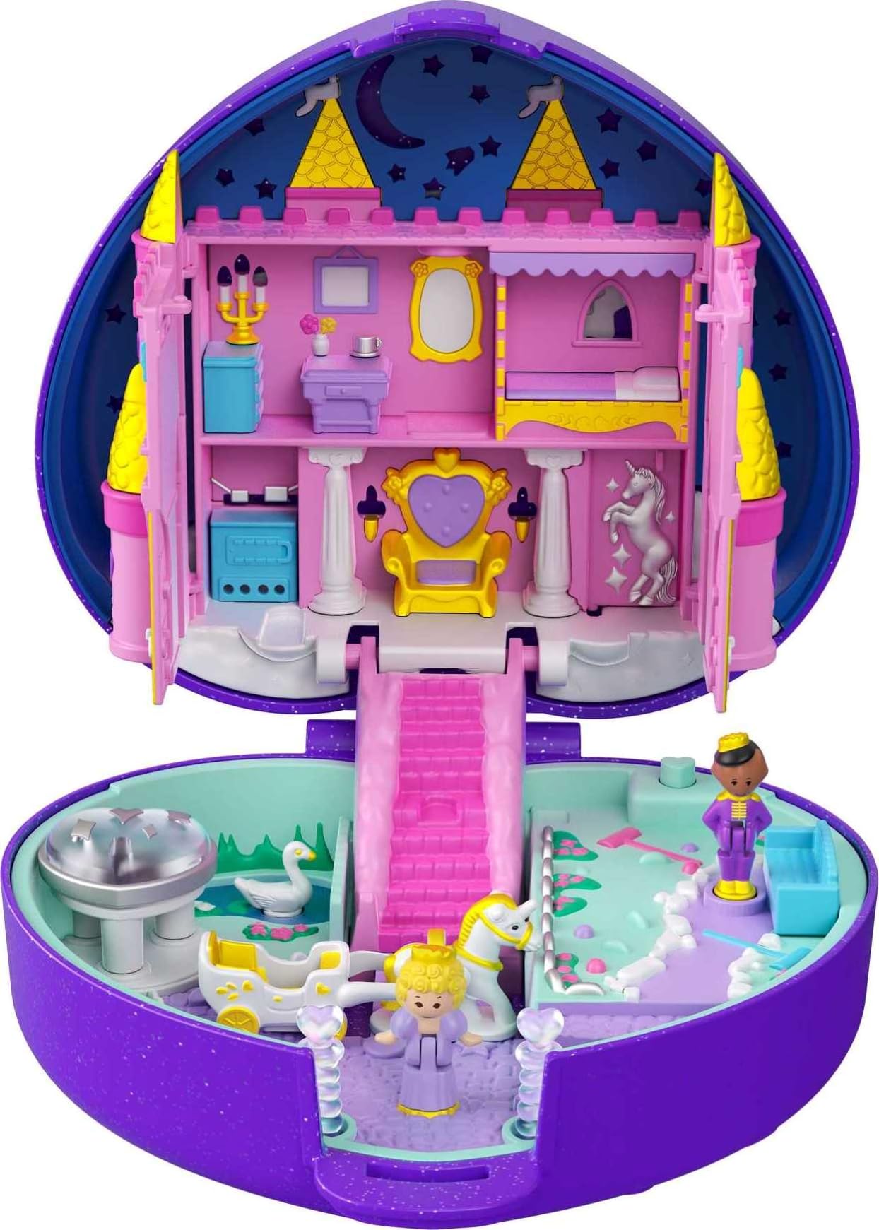 Castel de papusi, Mattel, Polly Pocket Castel Starlight Lock, Plastic, +3ani, Multicolor