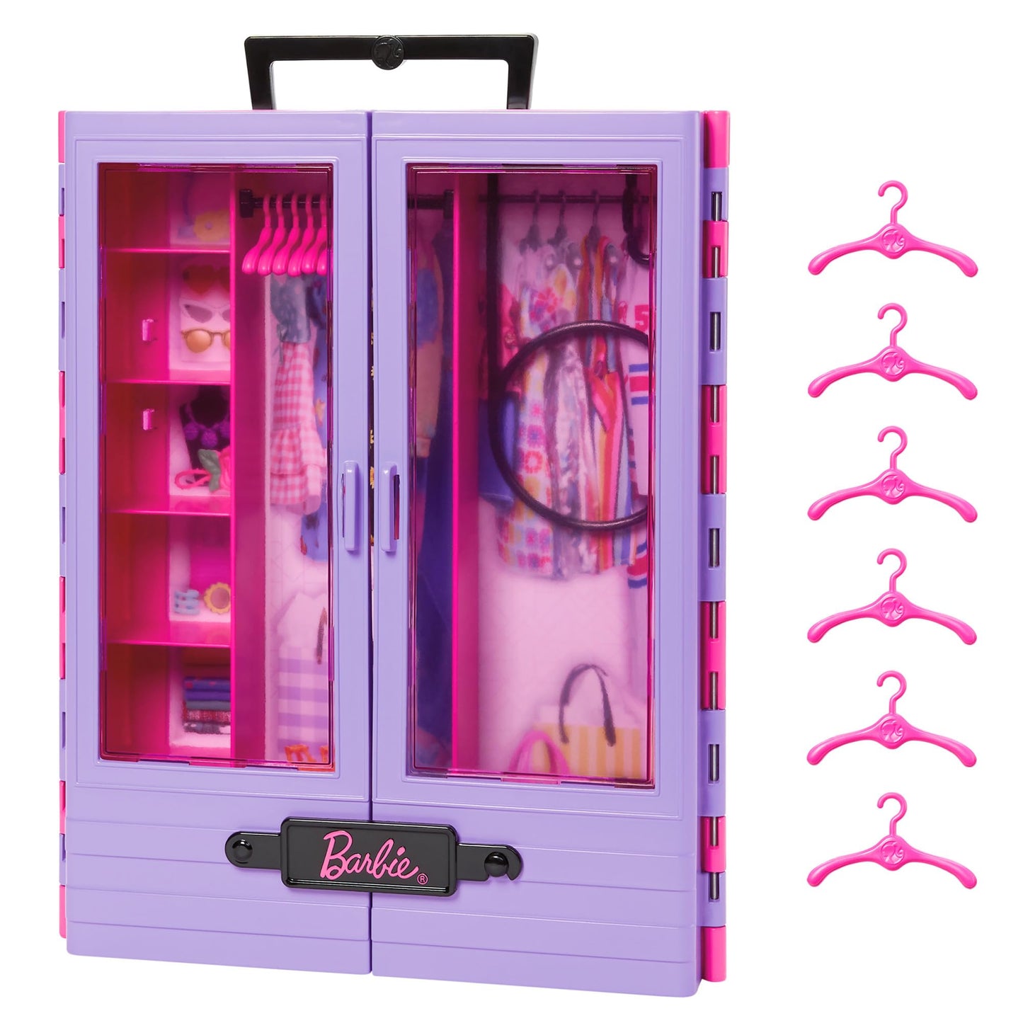 Dulap Barbie Ultimate Closet pentru organizarea hainelor și accesoriilor Barbie, include umerașe, jucărie pentru copii de la 3 ani, HJL65