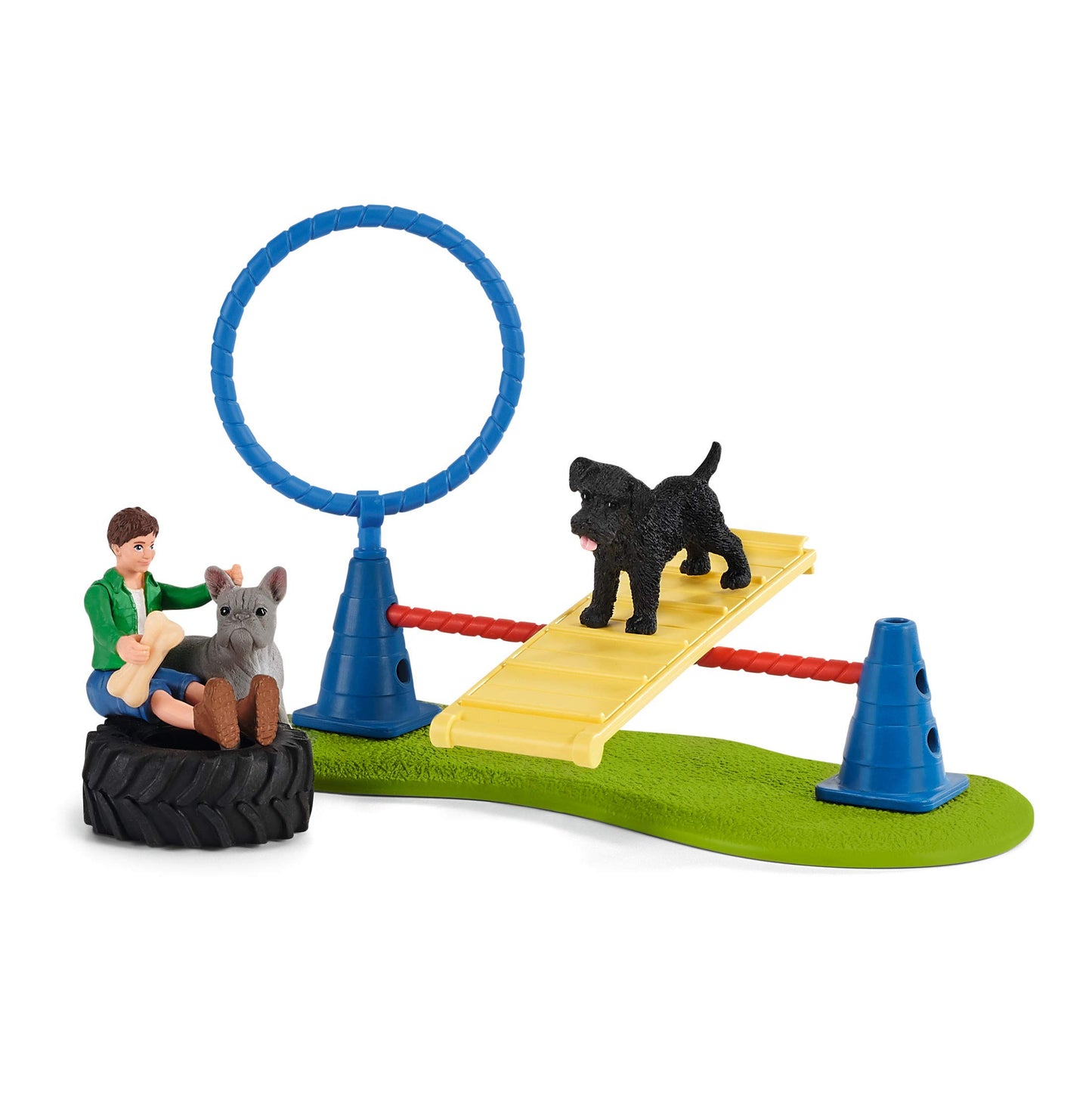 Schleich 42536 Distracție pentru câini, de la 3 ani, FARM WORLD - Set de joacă, 14 piese