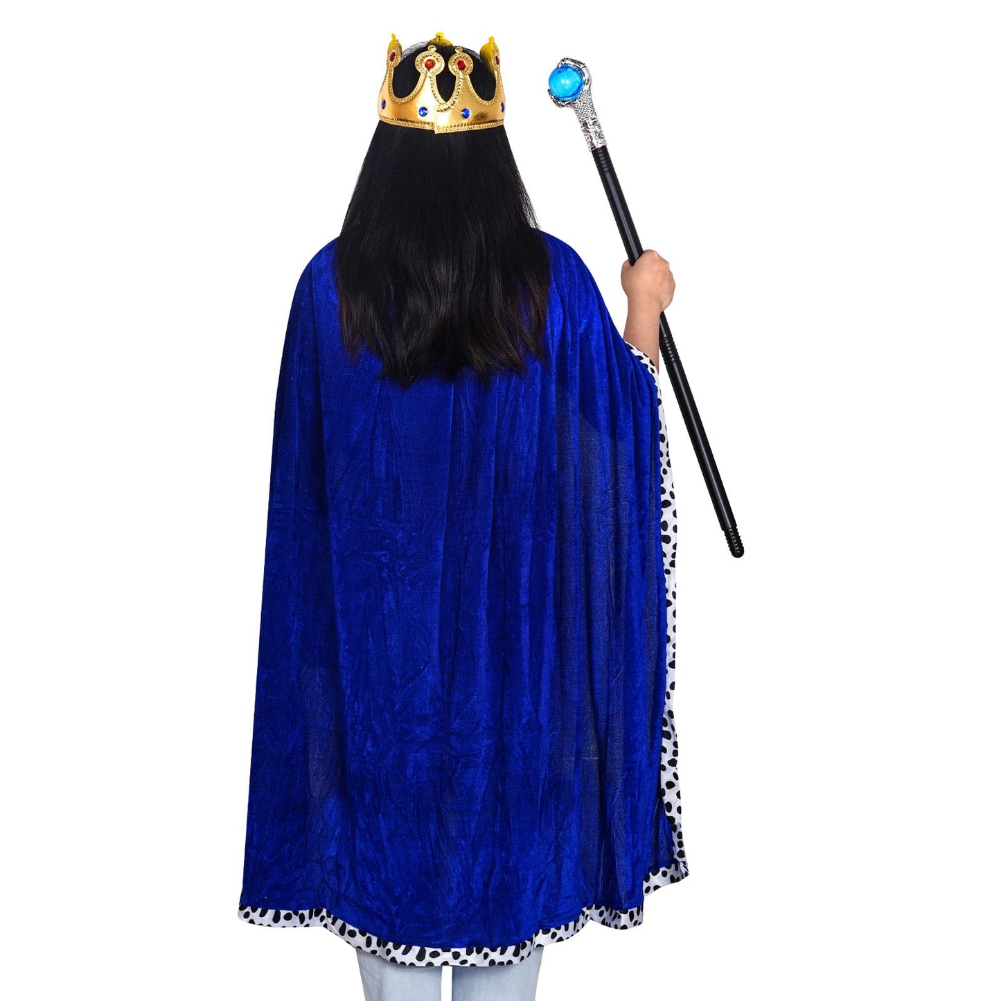 Toiag Bătrânul Vrăjitor cu Baghetă, Baghetă Voodoo pentru Halloween, Cosplay, Costum, Carnaval, Petrecere Tematică (Argintie & Albastră)