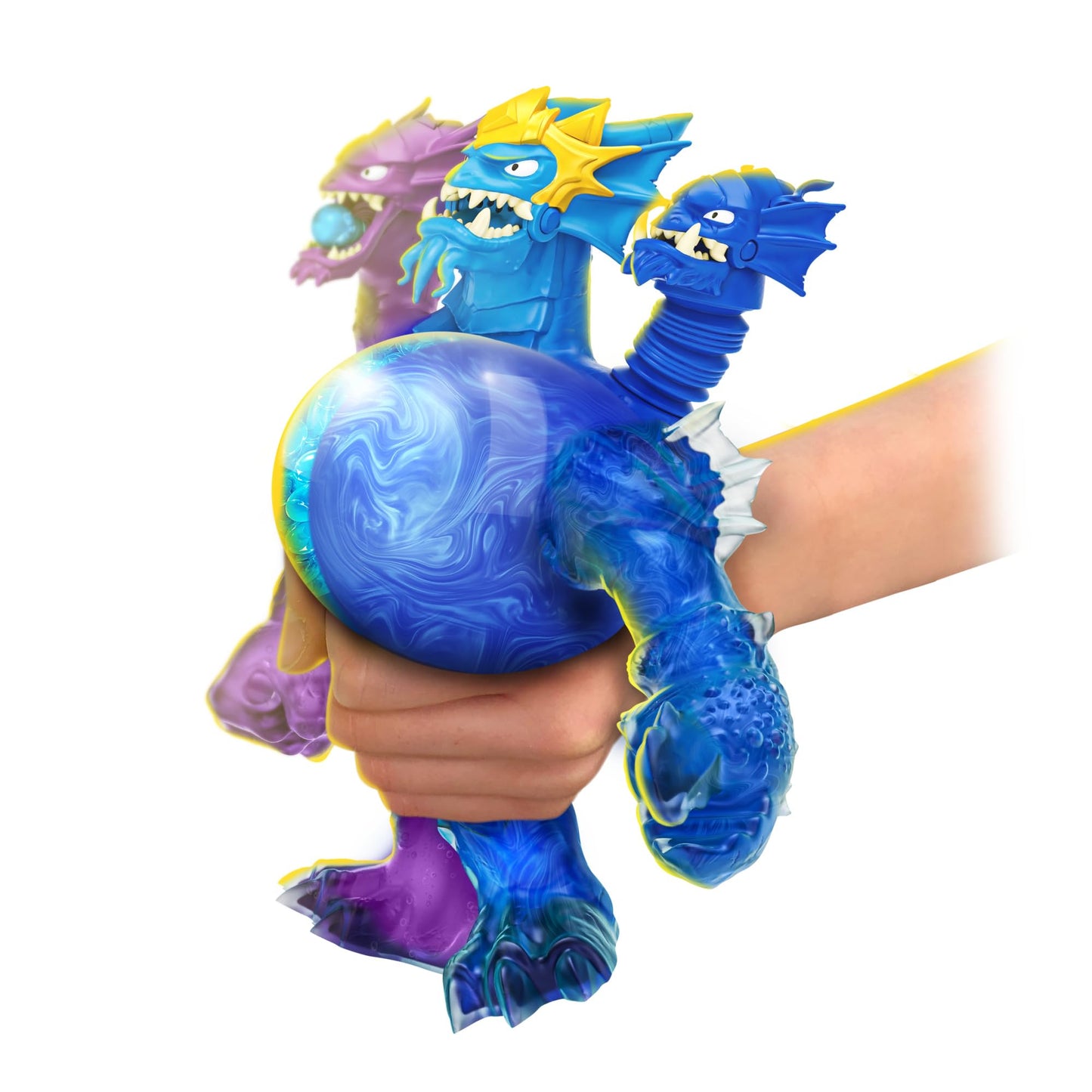 Héroes de Goo JIT Zu - Figurina King Hydra din Deep Goo Sea cu Atac Triplu 3 în 1 al Puterii Goo. De asemenea, emite Sunete de Bătălie și Lumină!