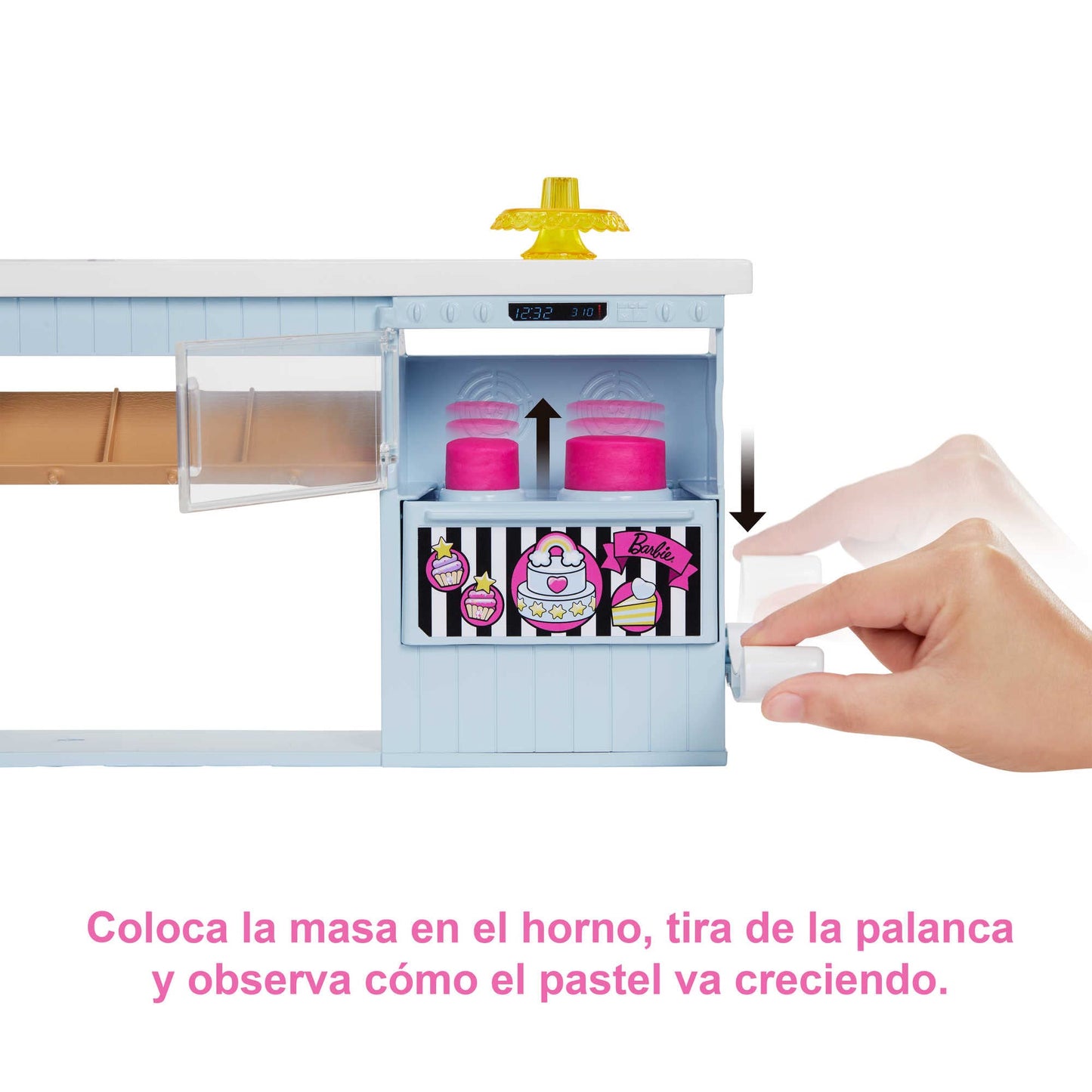 Barbie și Cofetăria ei - Păpușă cu Păr Fantezie, Magazin, Set de Plastilină și Accesorii de Jucărie, Cadou pentru Fete și Băieți +3 Ani, Multicolor (Mattel HGB73)