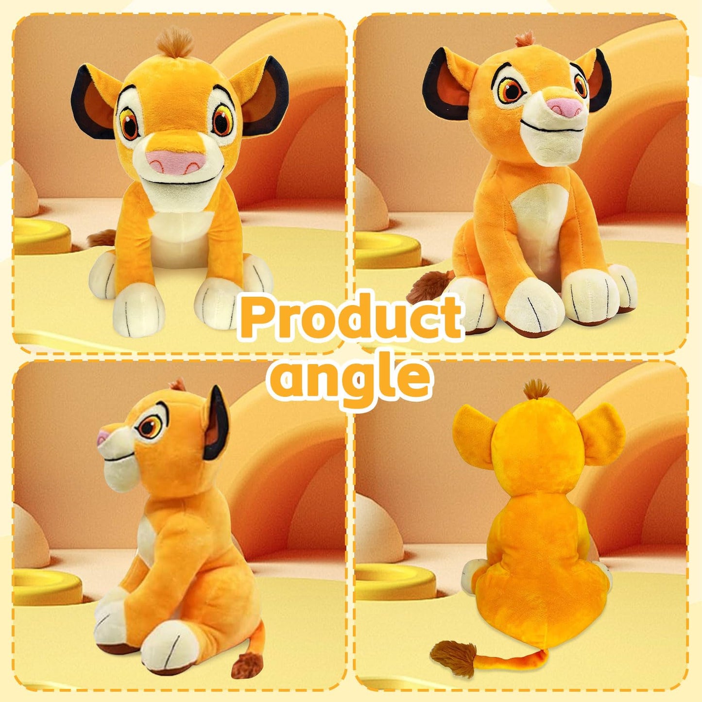 YISKY Regele leu jucarie de pluș, Jucărie Leu pentru Copii, Păpușă Pluș Leu, Figurine Anime Leu Regal, Păpușă din Material Textil pentru Băieți și Fete