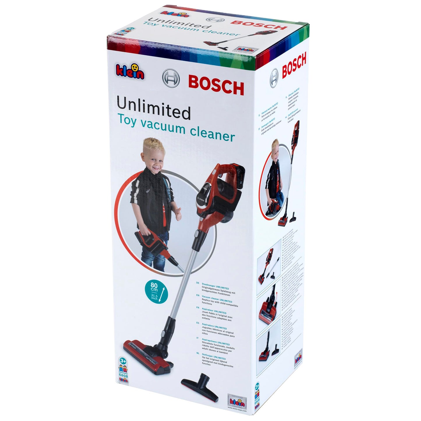 Theo Klein 6808 Bosch Aspirator | Aspirator interactiv și oficial licențiat Bosch | Aspirator cu funcție de aspirație și sunet, funcționează pe baterii | Jucărie pentru copii de la 3 ani