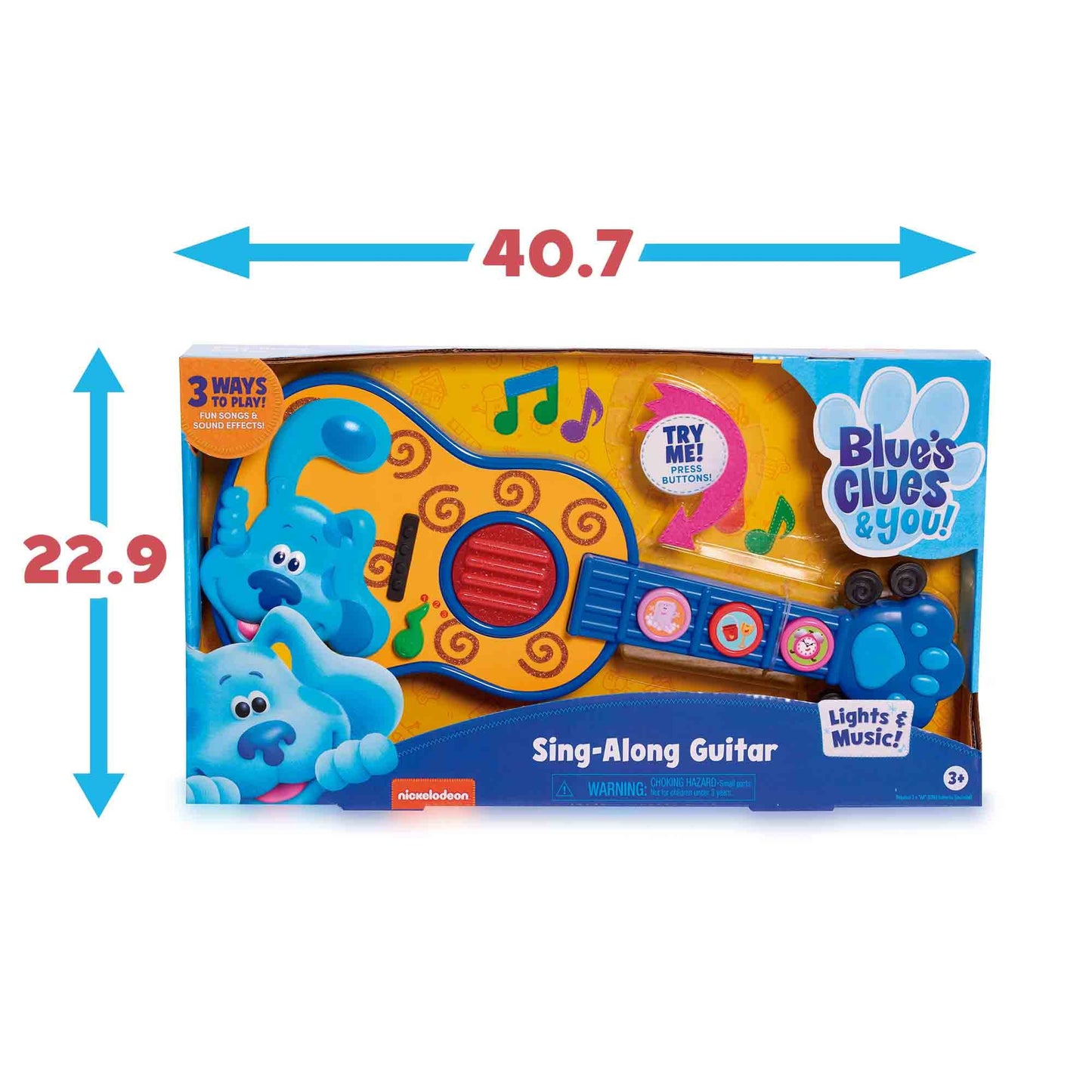 Famosa - Chitara Blue und Du, jucărie muzicală cu 3 moduri, include melodia din serie, sunet de chitară și joc distractiv, recomandată de la 3 ani (BLU12000), colorată