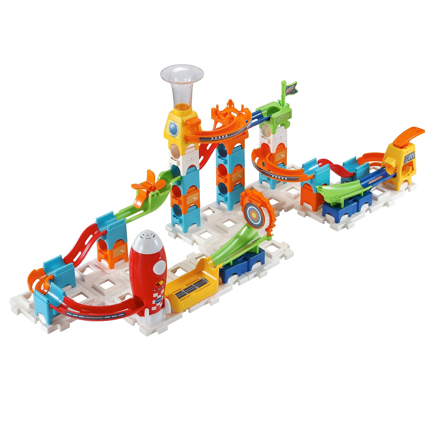 VTech - Set Electronic Marble Rush Rocket M100E, Circuit de bile - Jucărie de construcție pentru copii +4 ani