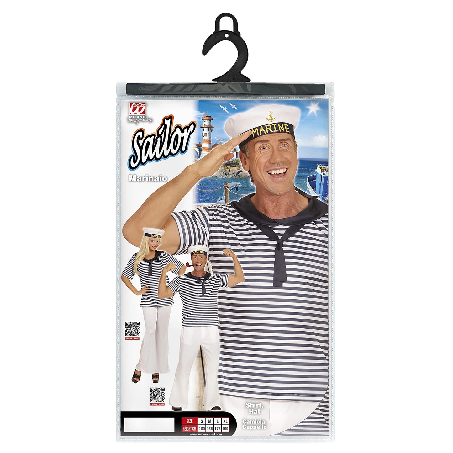 WIDMANN MILANO Costume de Petrecere - Set de Îmbrăcăminte Marină, Cămașă și Pălărie, Matrozi, Căpitani, Carnaval, Petrecere Tematică